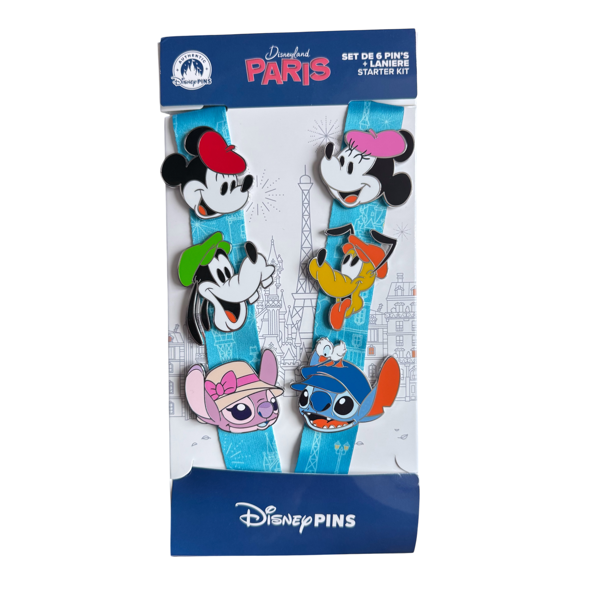 Disney - Mickey et ses amis : Set de 6 pins   Lanière - disneyland - disneyland paris - disney parks - disney store - shop disney - lepalais des goodies