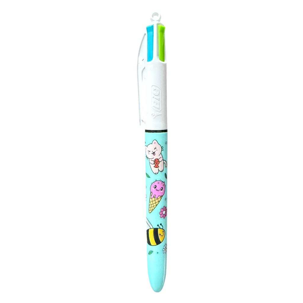 Stylo BIC 4 couleurs - Made in France - Motifs mignons - le palais des goodies