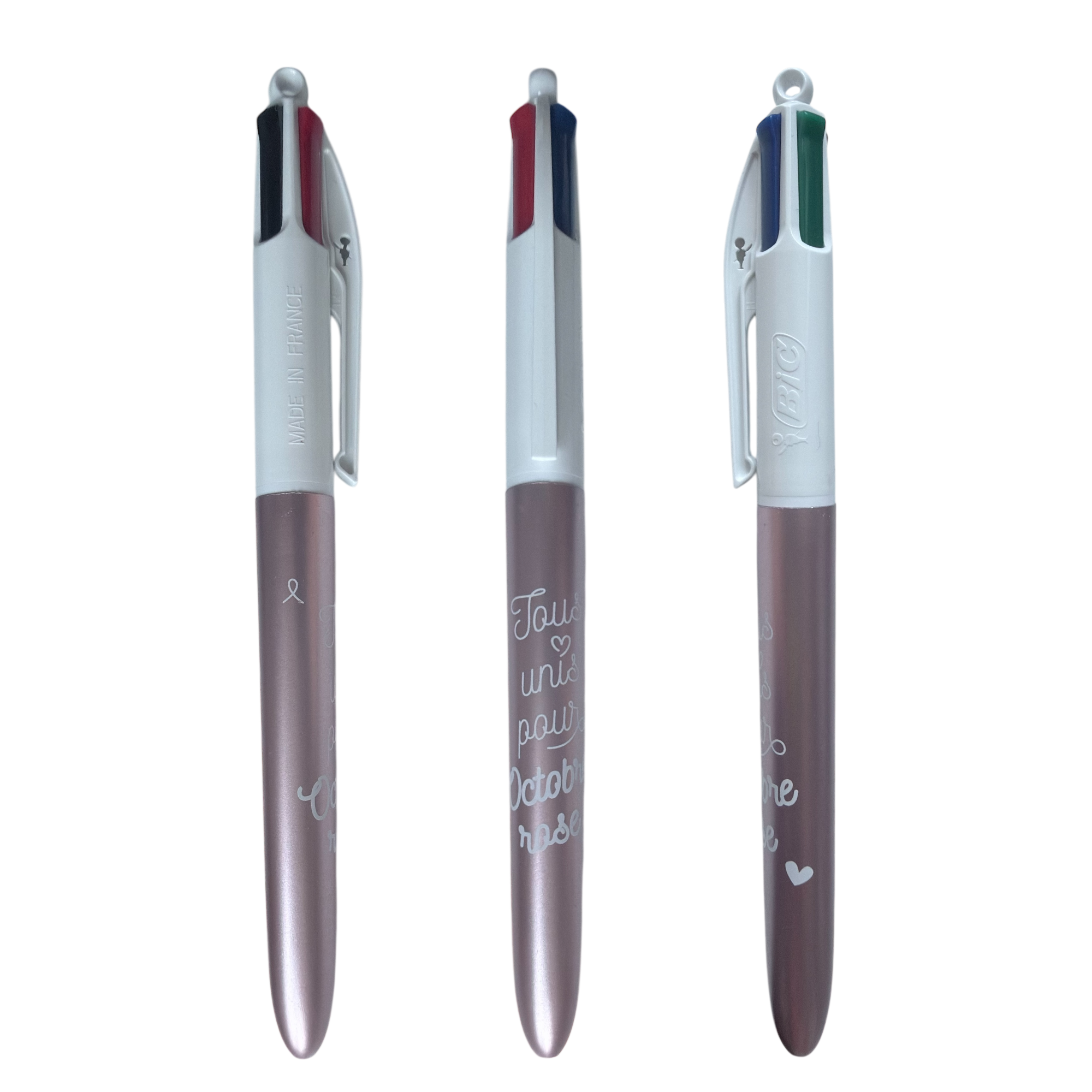 Stylo Bic 4 couleurs : Octobre rose - le palais des goodies