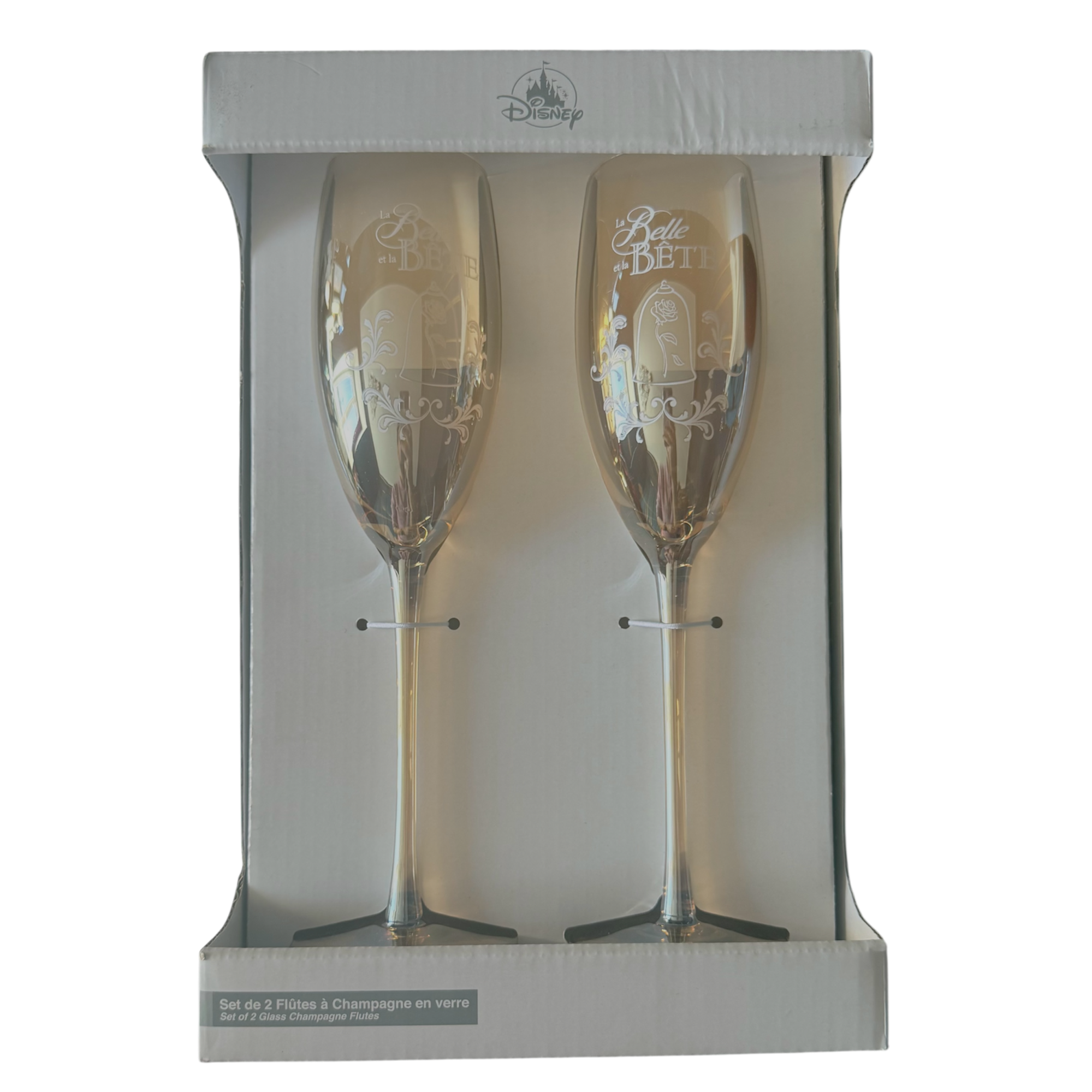 Disney - La Belle et la Bête : Set de 2 flûtes à champagne - disneyland - disneyland paris - disney parks - disney store - shop disney - le palais des goodies