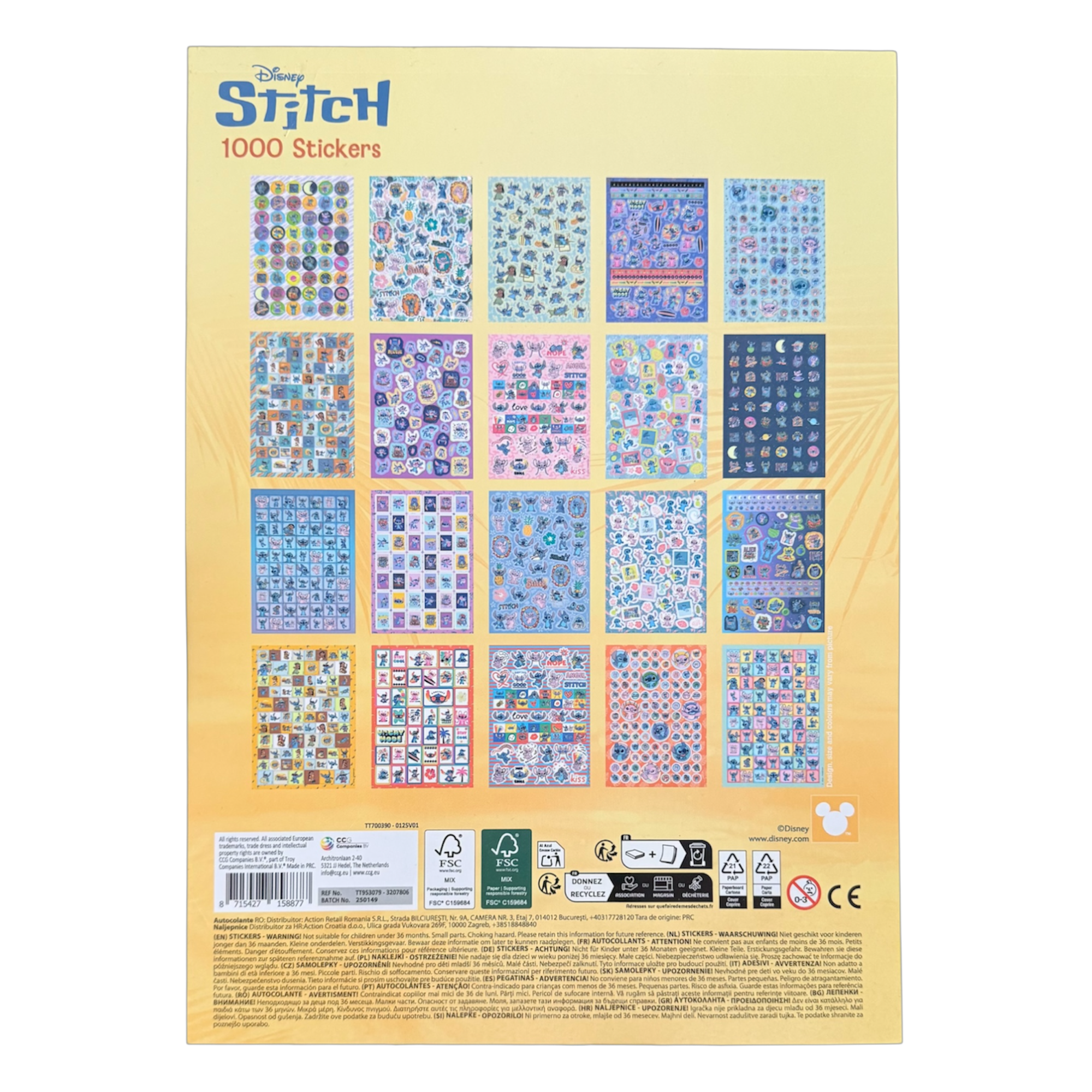 Disney - Lilo et Stitch : Set de 1000 stickers - disneyland - disneyland paris - disney parks - disney store shop disney - le palais des goodies