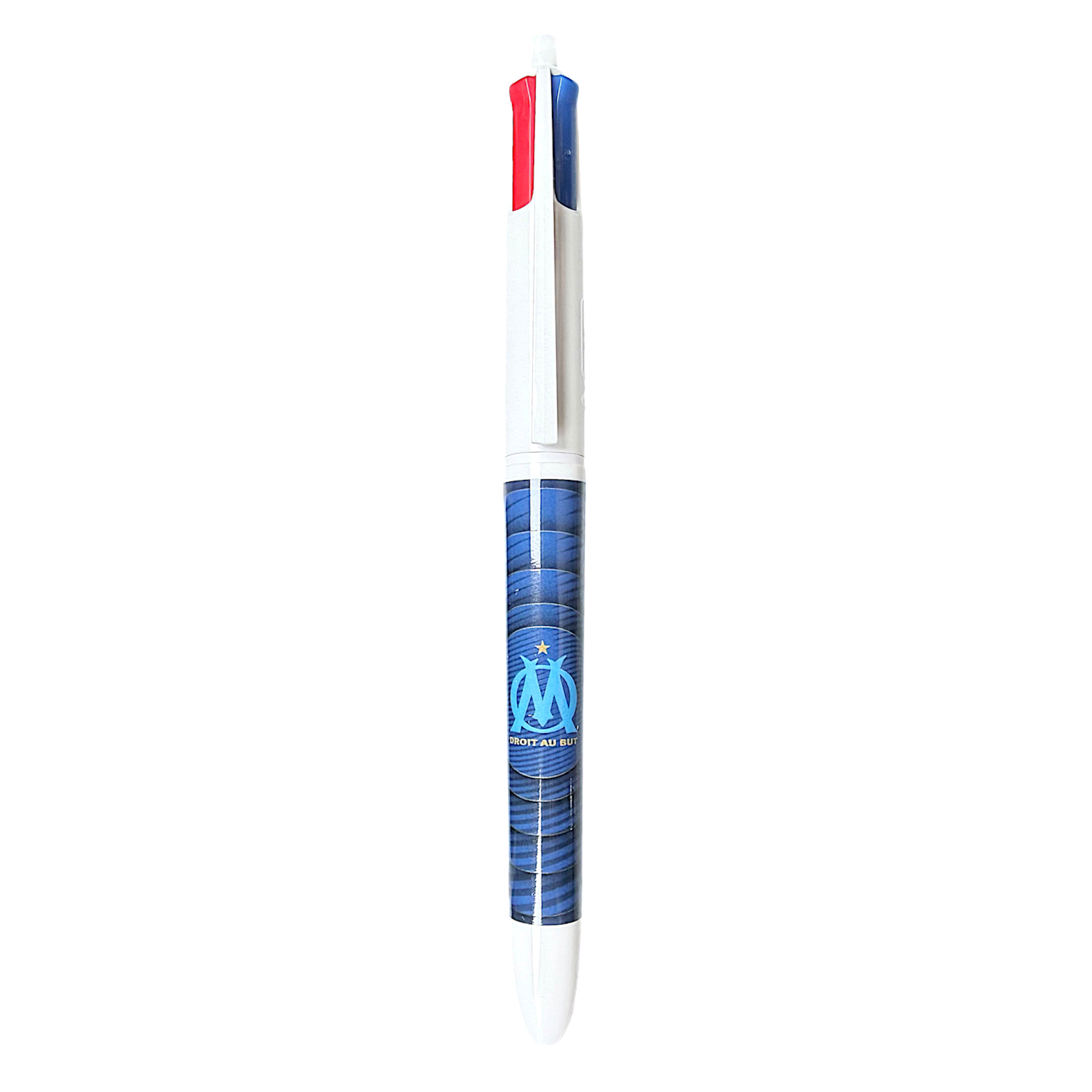 Olympique de Marseille : Stylo Bic 4 couleurs (Droit au but) - le palais des goodies
