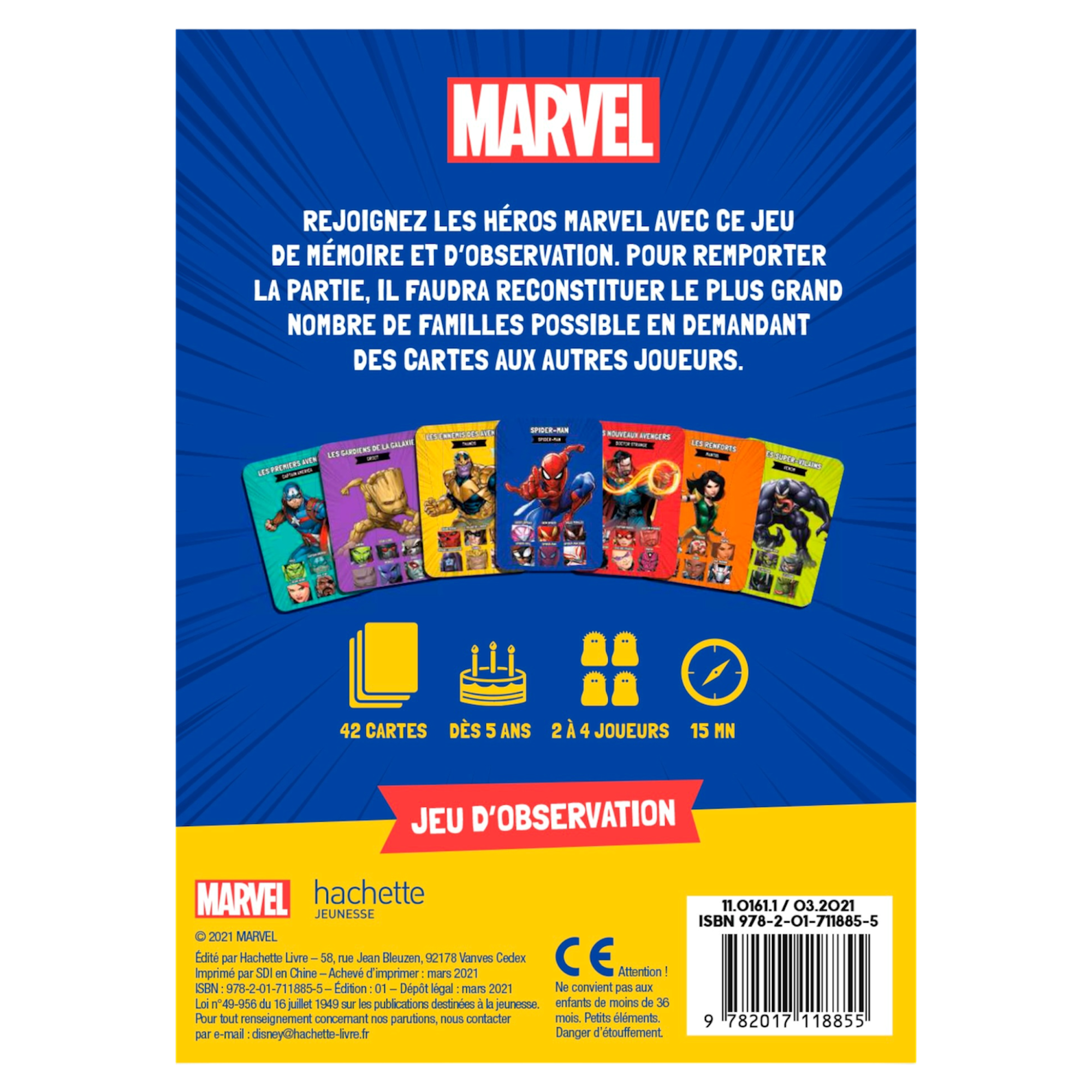 Marvel - Jeu de cartes 7 familles super-héros - disneyland paris - disney parks - disney store - shop disney - disneyland - shop disney - le palais des goodies