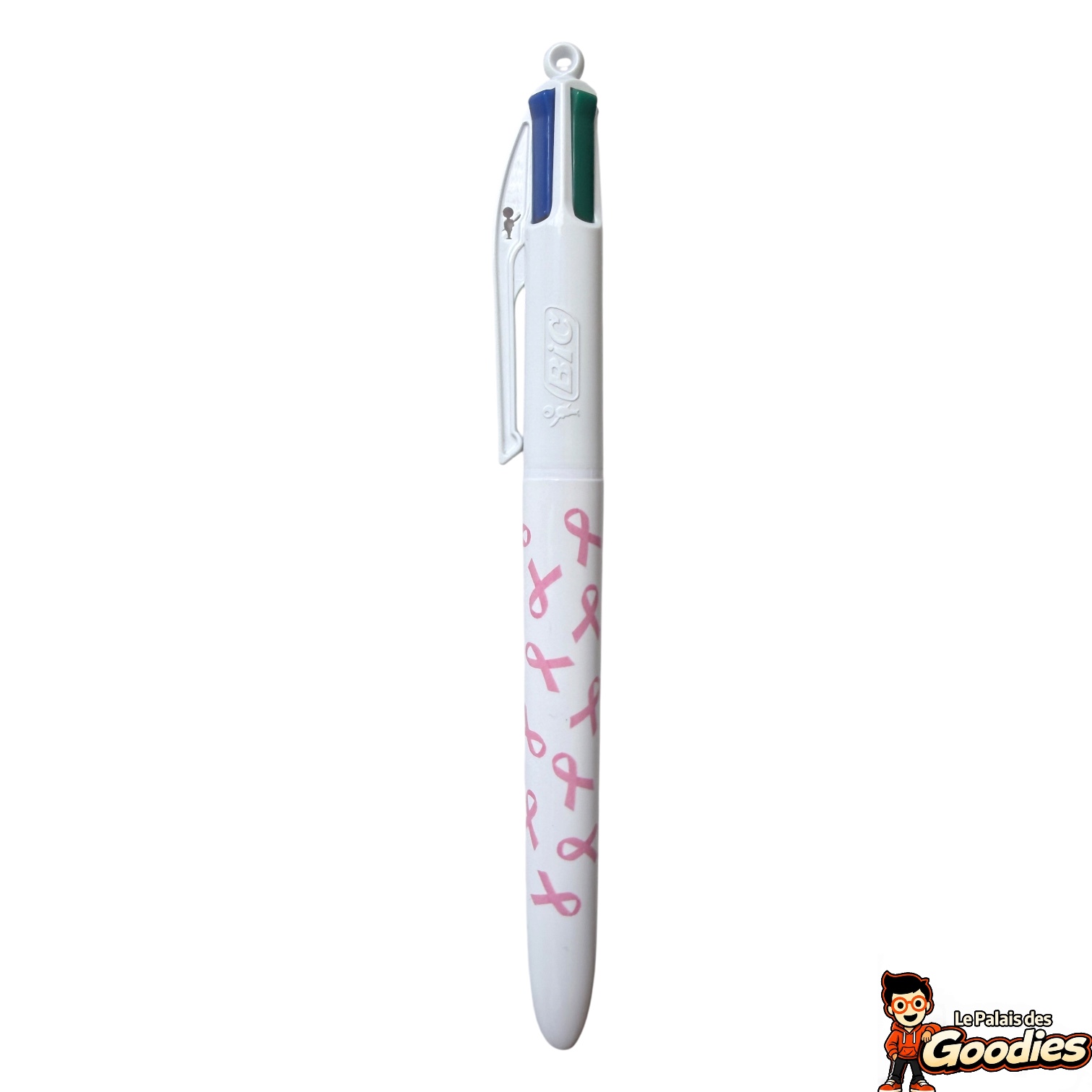 Octobre Rose : Stylo BIC 4 couleurs motif rubans roses