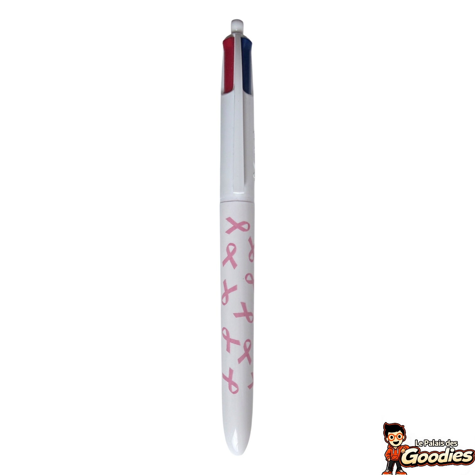 Octobre Rose : Stylo BIC 4 couleurs motif rubans roses