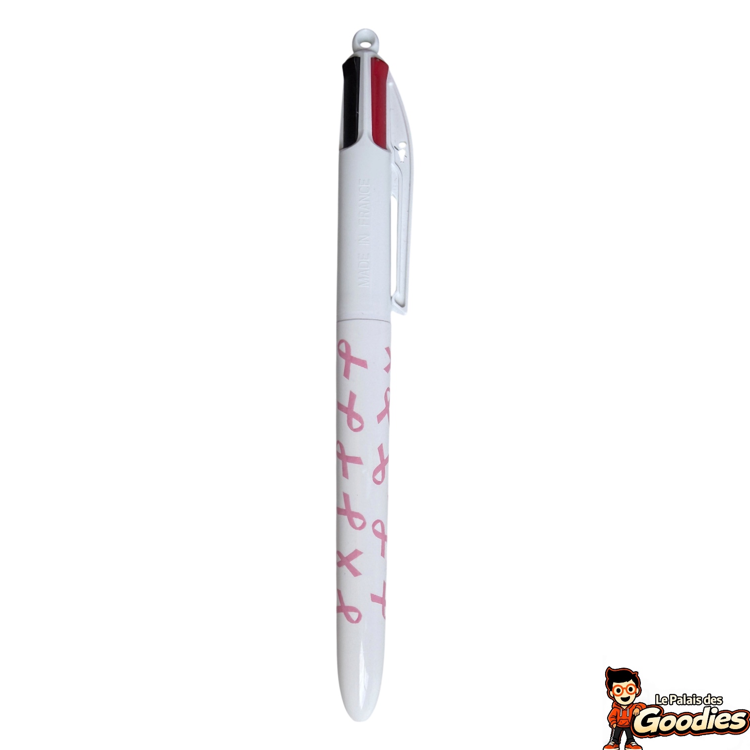 Octobre Rose : Stylo BIC 4 couleurs motif rubans roses
