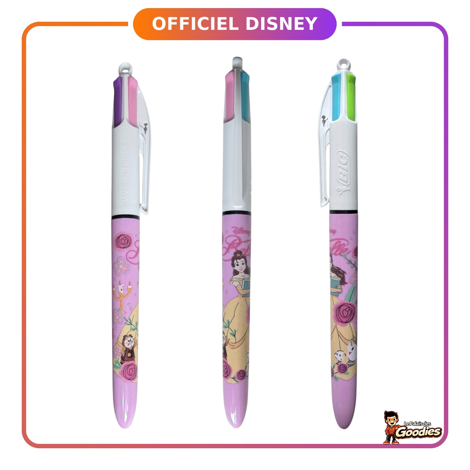 Disney - La Belle et la Bête : Stylo BIC 4 couleurs Belle