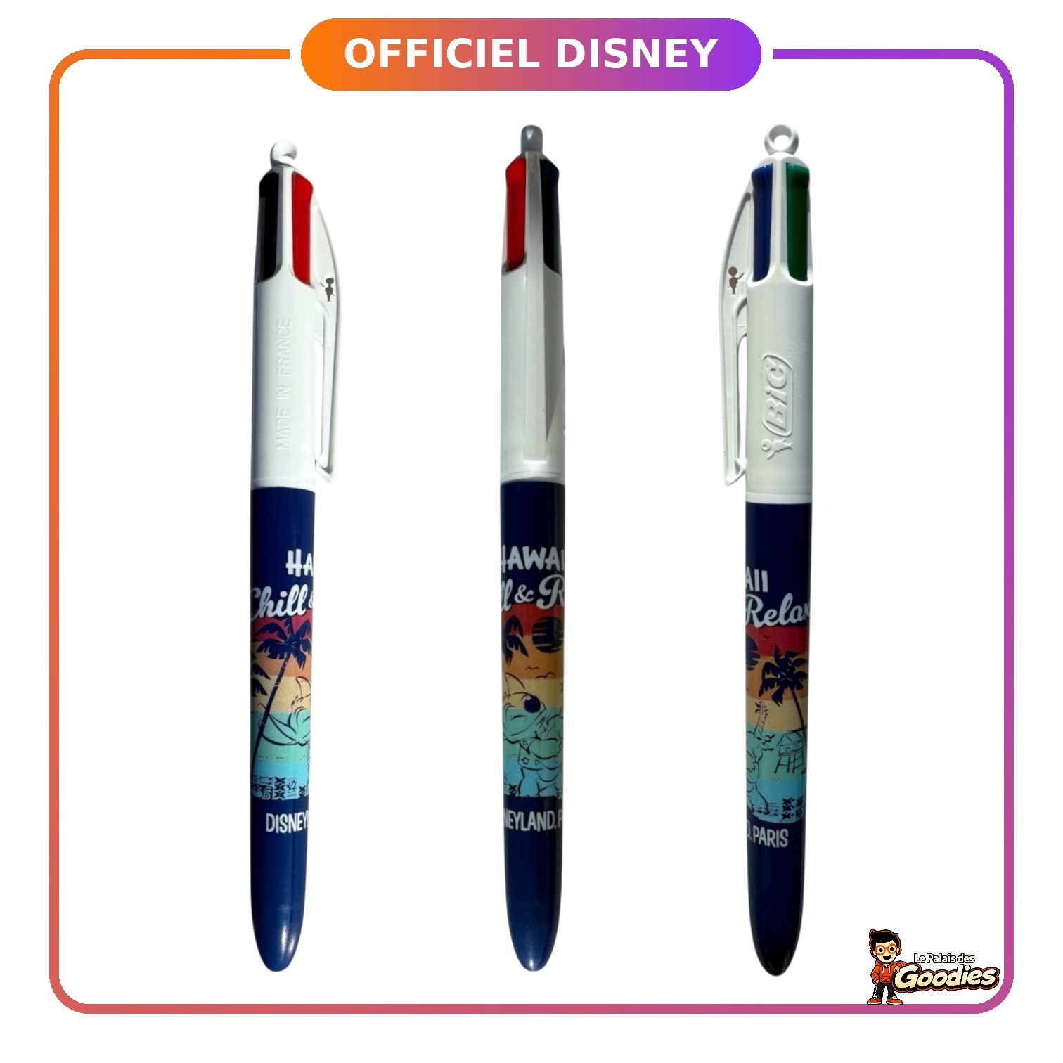 Disney - Lilo et Stitch : Stylo Bic 4 couleurs "Hawaii"