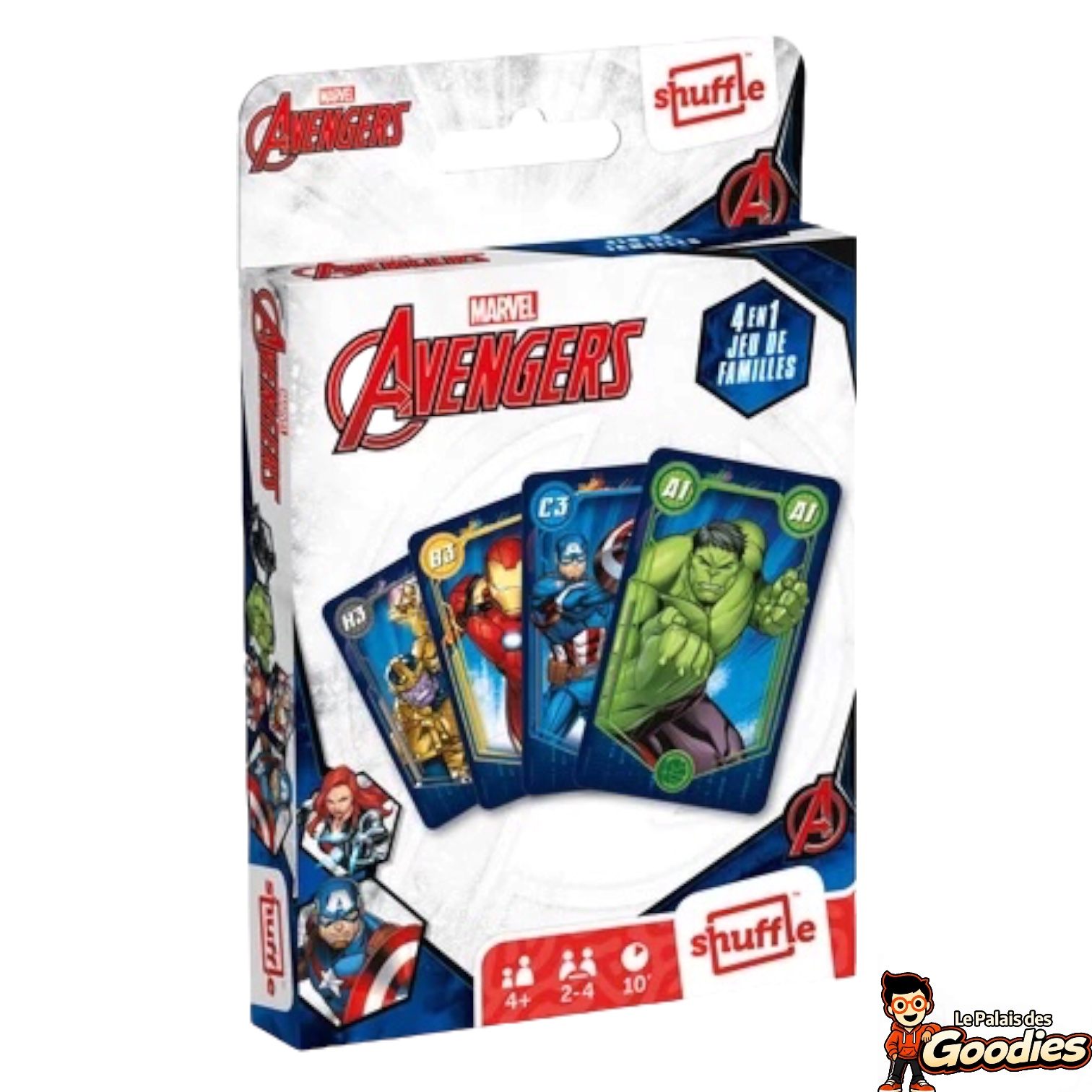 Marvel - Avengers : Jeu de cartes Shuffle 4 en 1