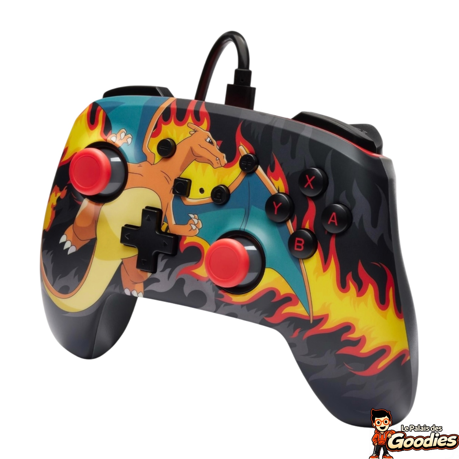 Pokémon - Nintendo Switch : Manette filaire Dracaufeu Firestorm