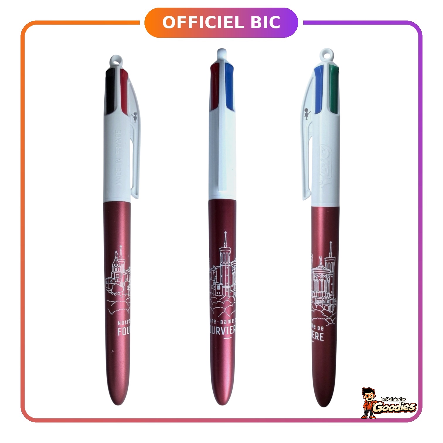 Lyon - Notre-Dame de Fourvière : Stylo BIC 4 couleurs