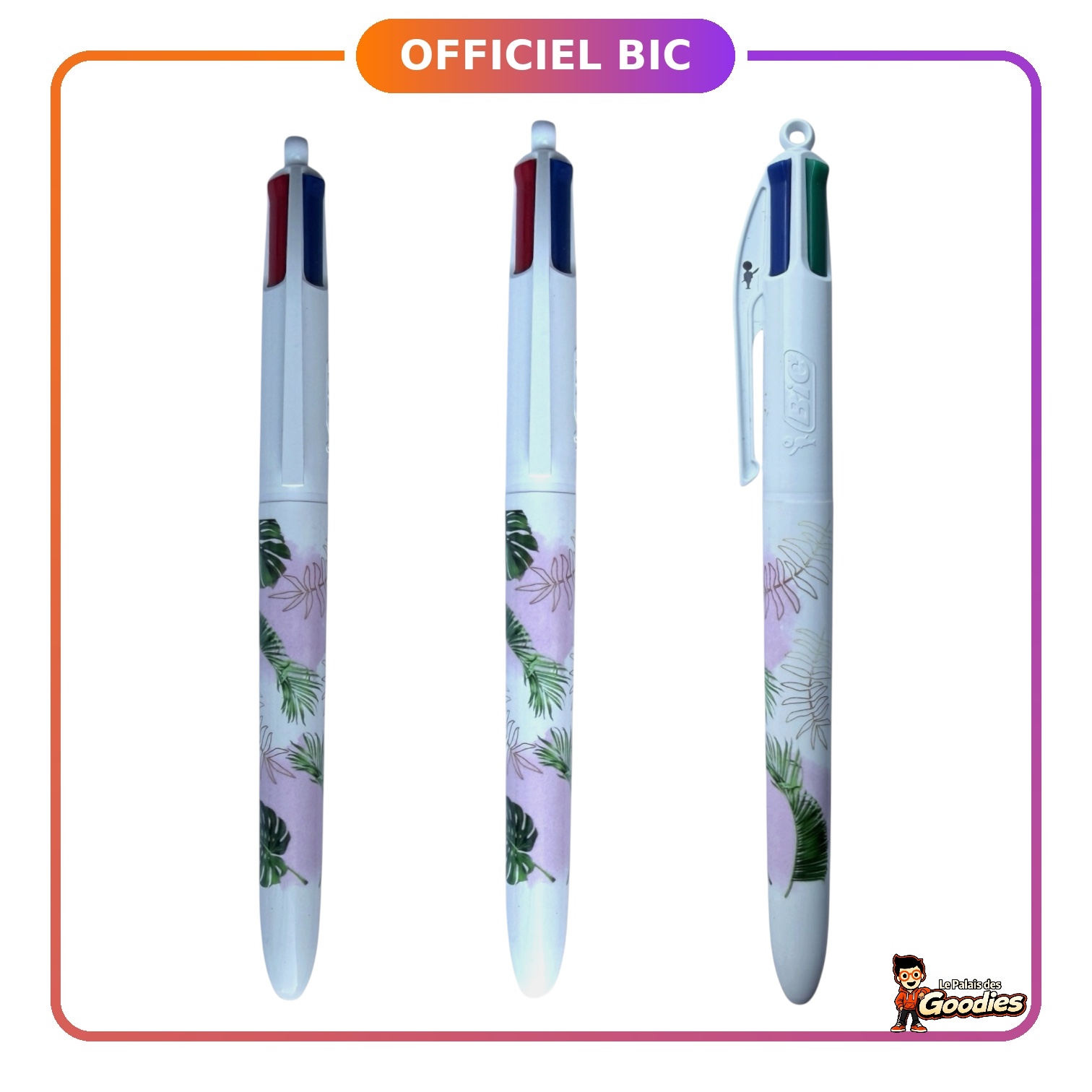 BIC : Stylo 4 couleurs Botanique feuilles tropicales
