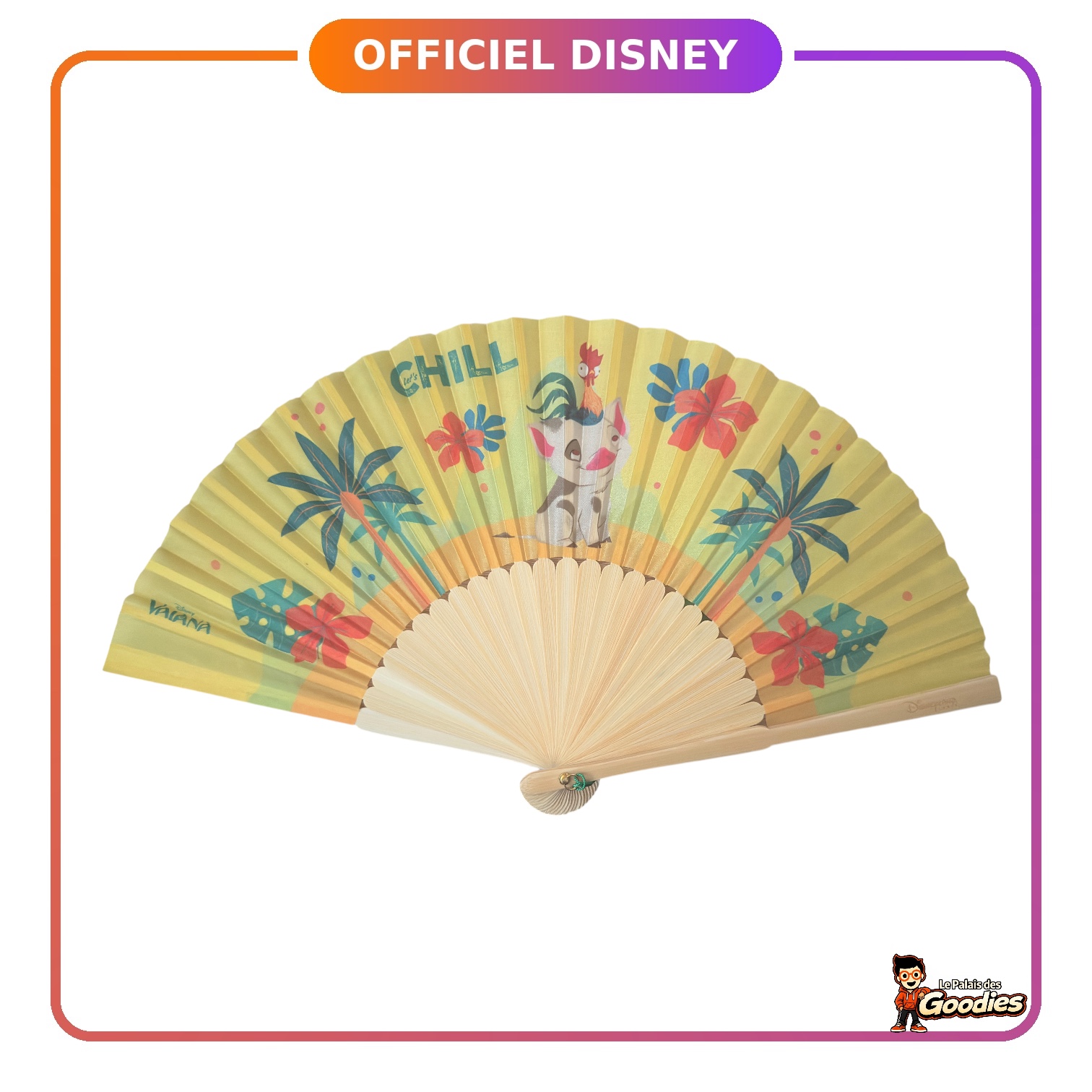 Disney - Vaiana : Éventail Pua et Hei Hei