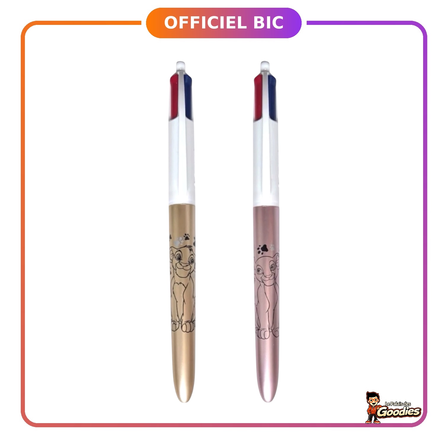 Disney - Le Roi Lion : Lot de 2 stylos BIC 4 couleurs