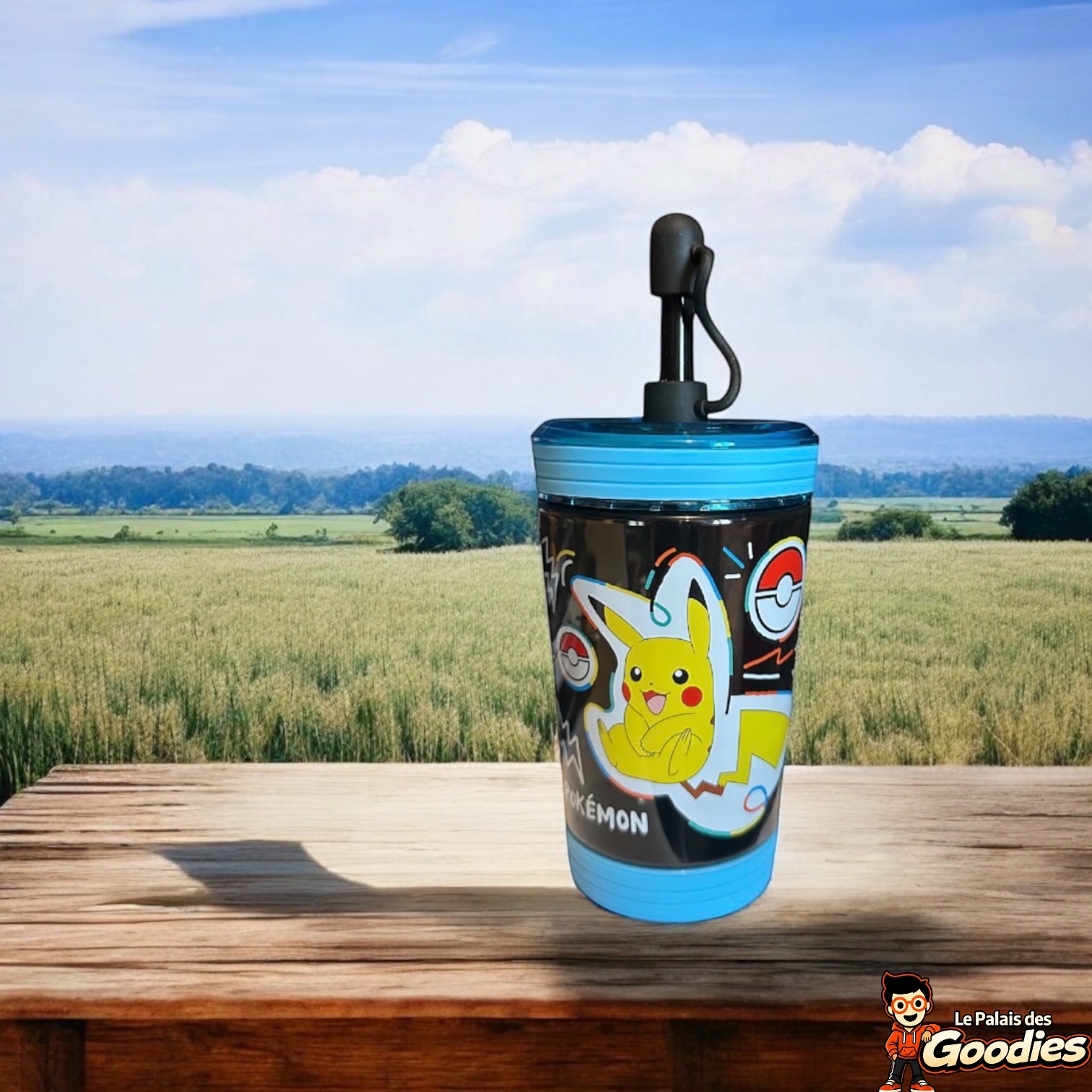 Pokémon - Bouteille avec paille Pikachu