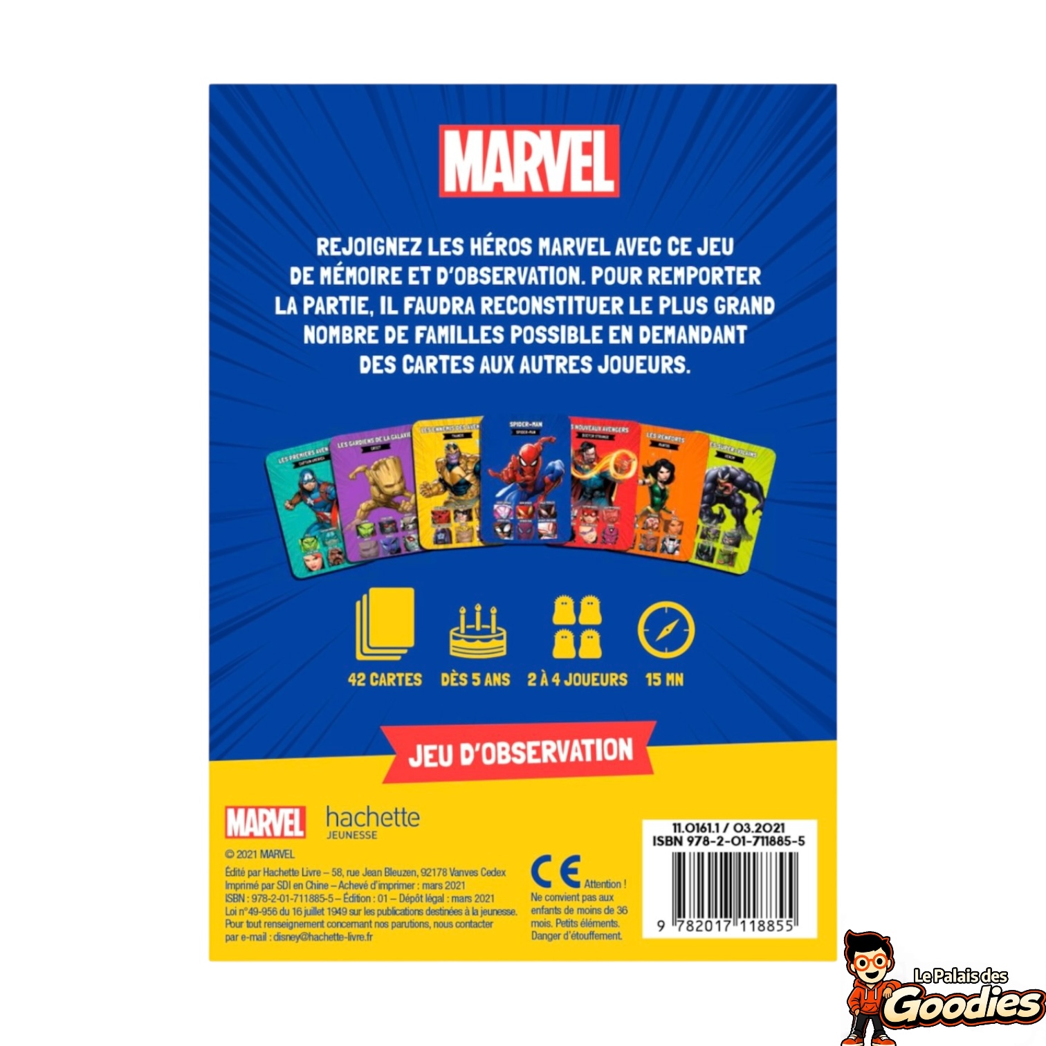 Marvel - Jeu de cartes 7 familles super-héros