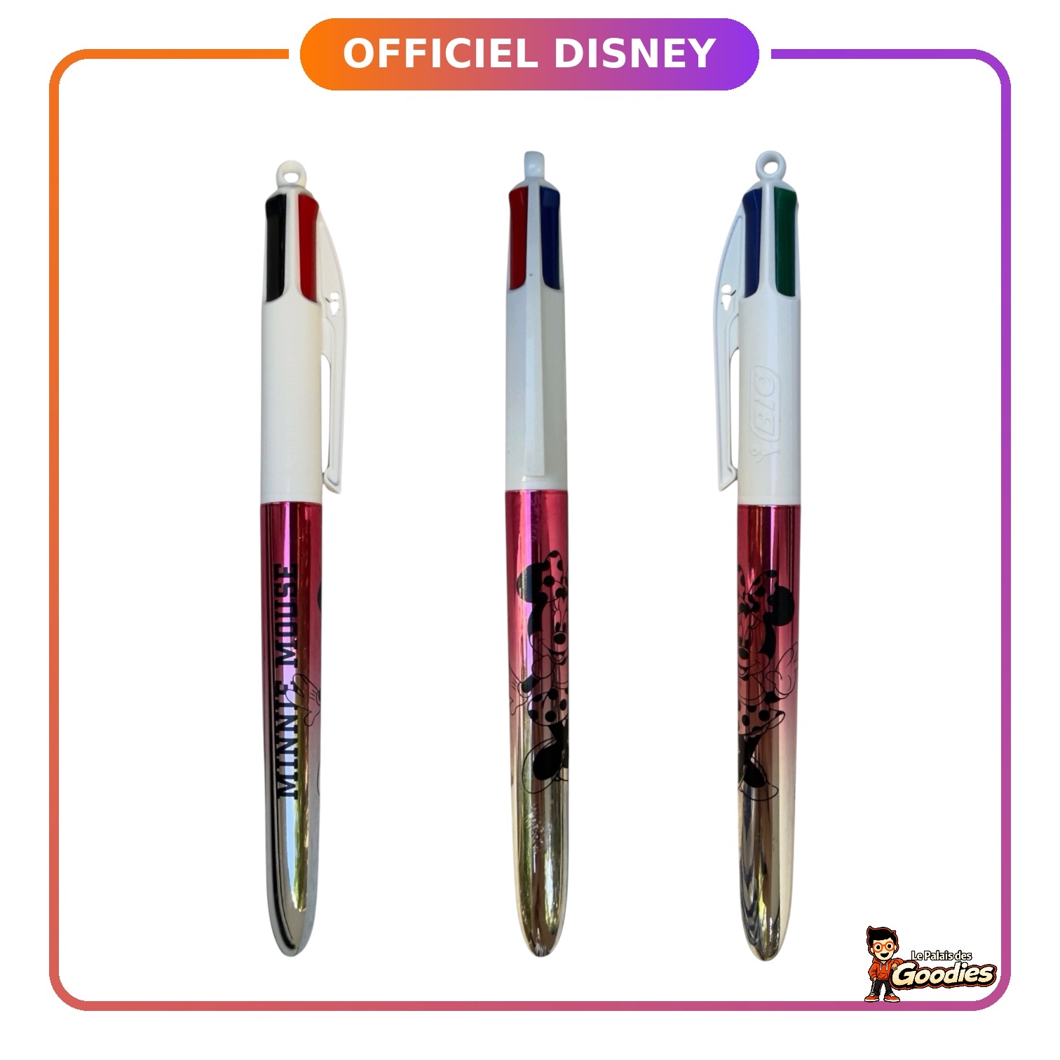 Disney - Minnie Mouse : Stylo BIC 4 couleurs métallisé