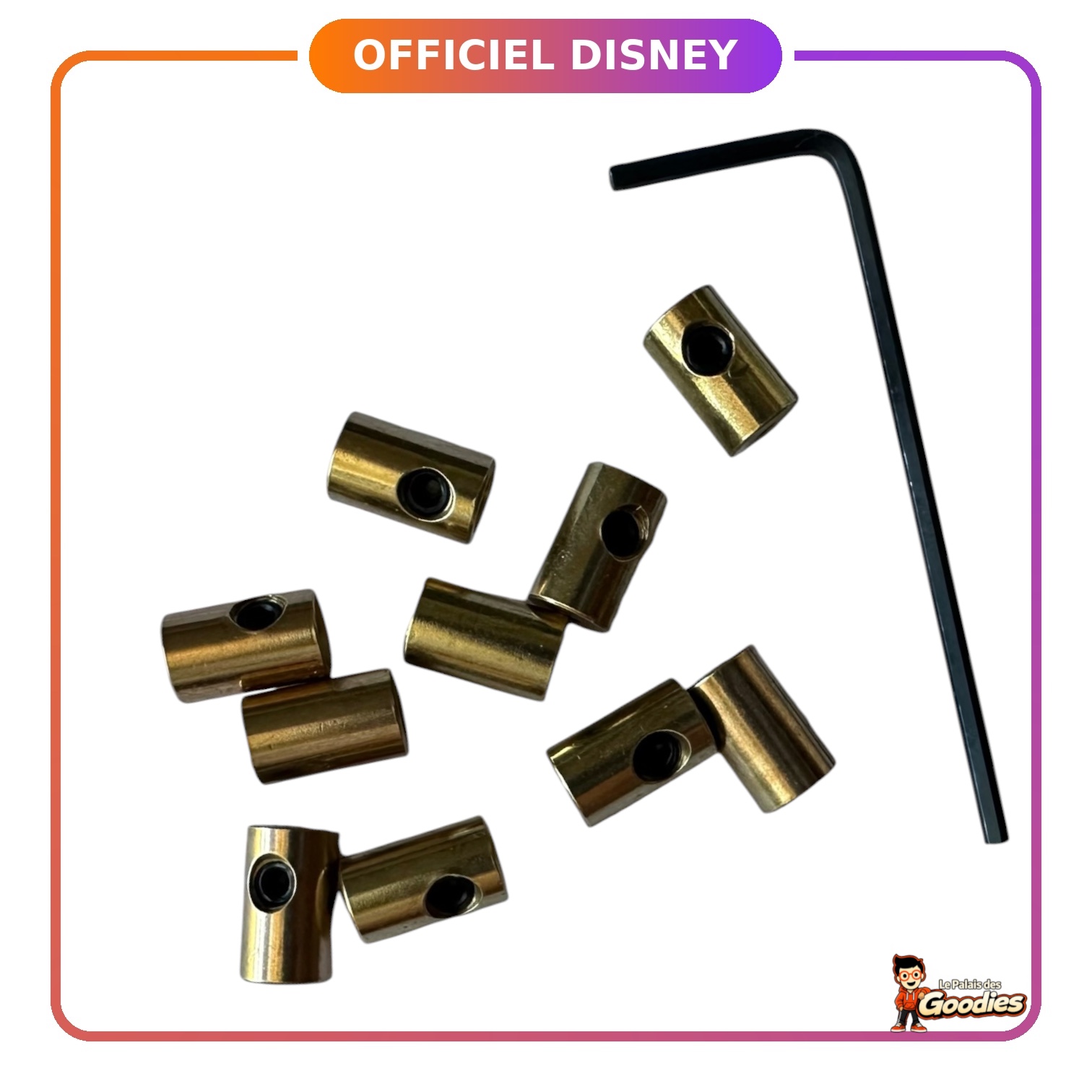 Disney - Pins : Lot de 10 attaches en métal avec clé