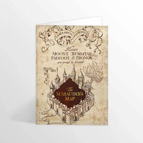 Harry Potter : Carte de voeux métallisée Marauder\'s Map