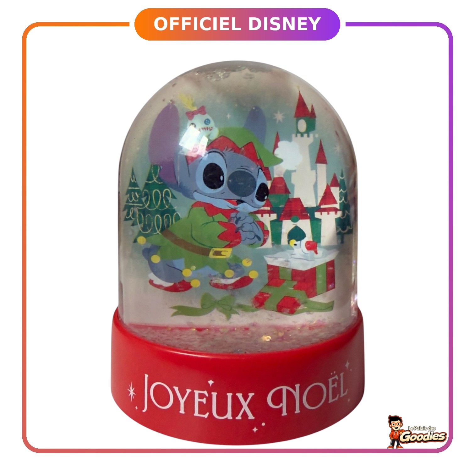 Disney - Noël : Boule à neige Mickey, Minnie et Stitch