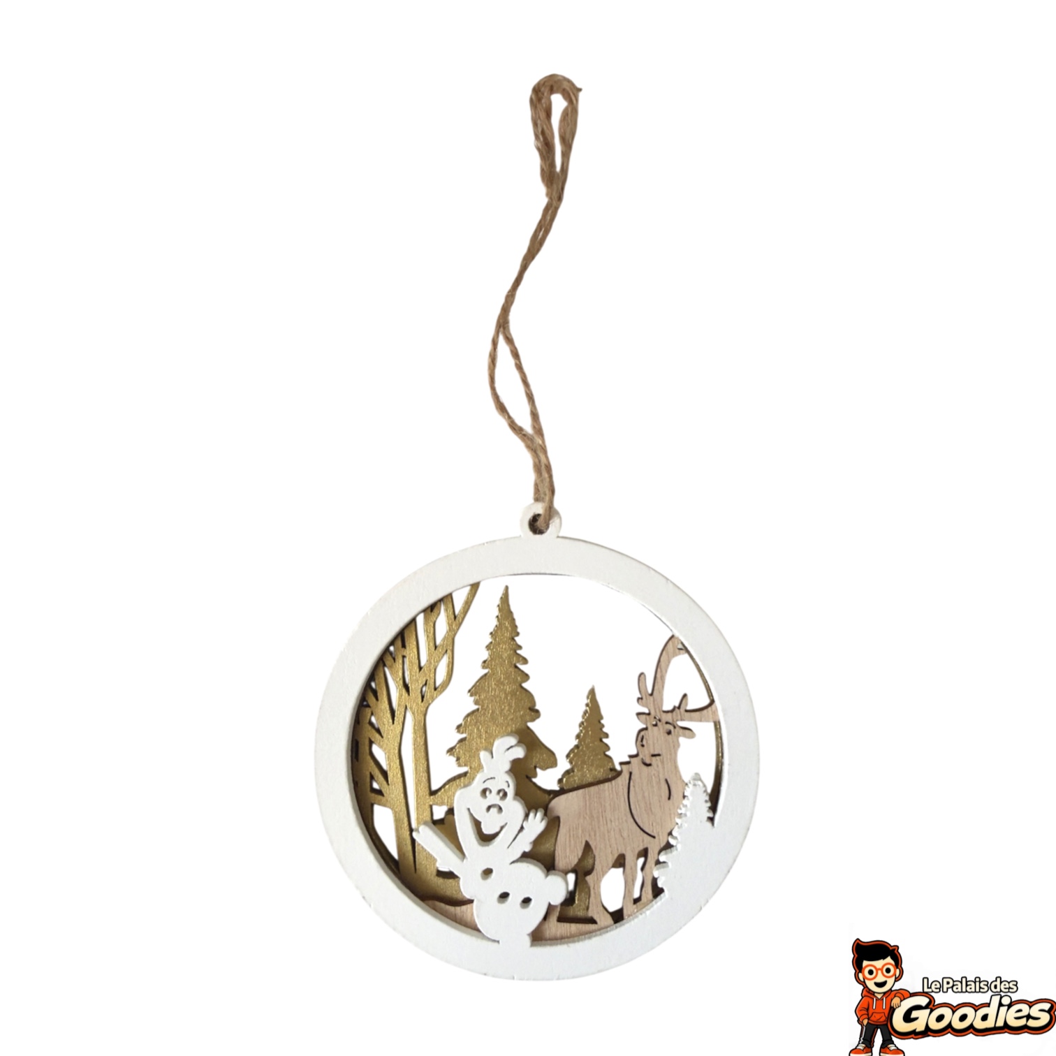 Disney - La Reine des Neiges : Ornement de Noël Olaf et Sven en bois