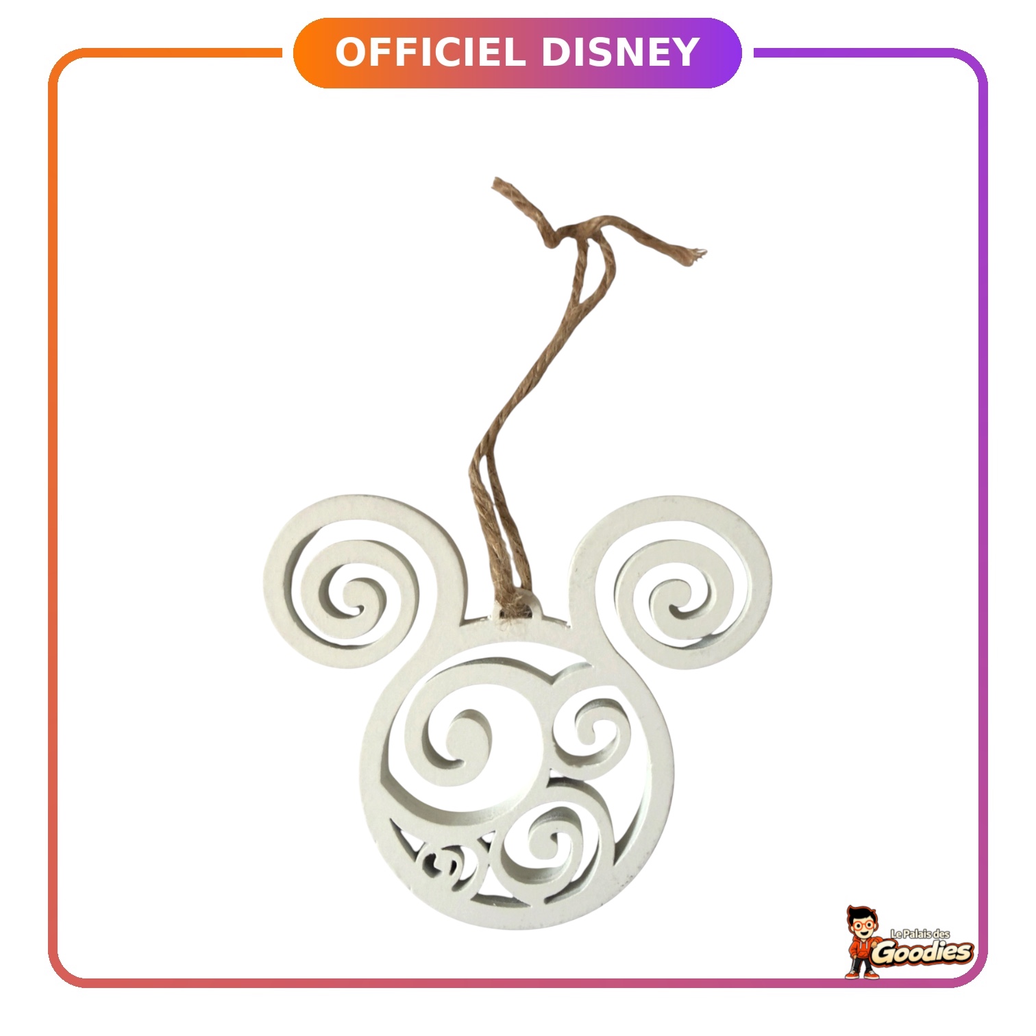 Disney - Mickey Mouse : Ornement de Noël Tête de Mickey en Bois