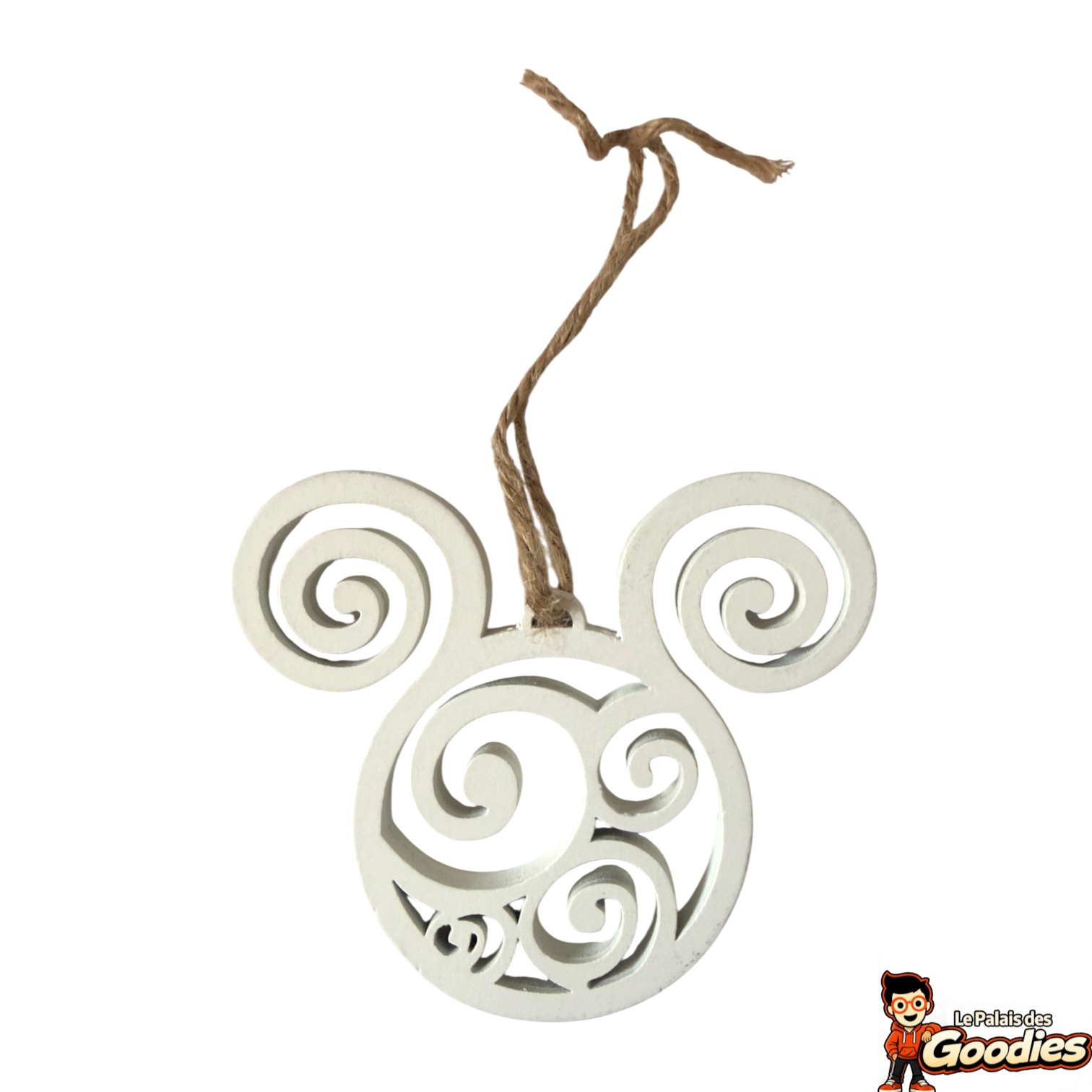 Disney - Mickey Mouse : Ornement de Noël Tête de Mickey en Bois
