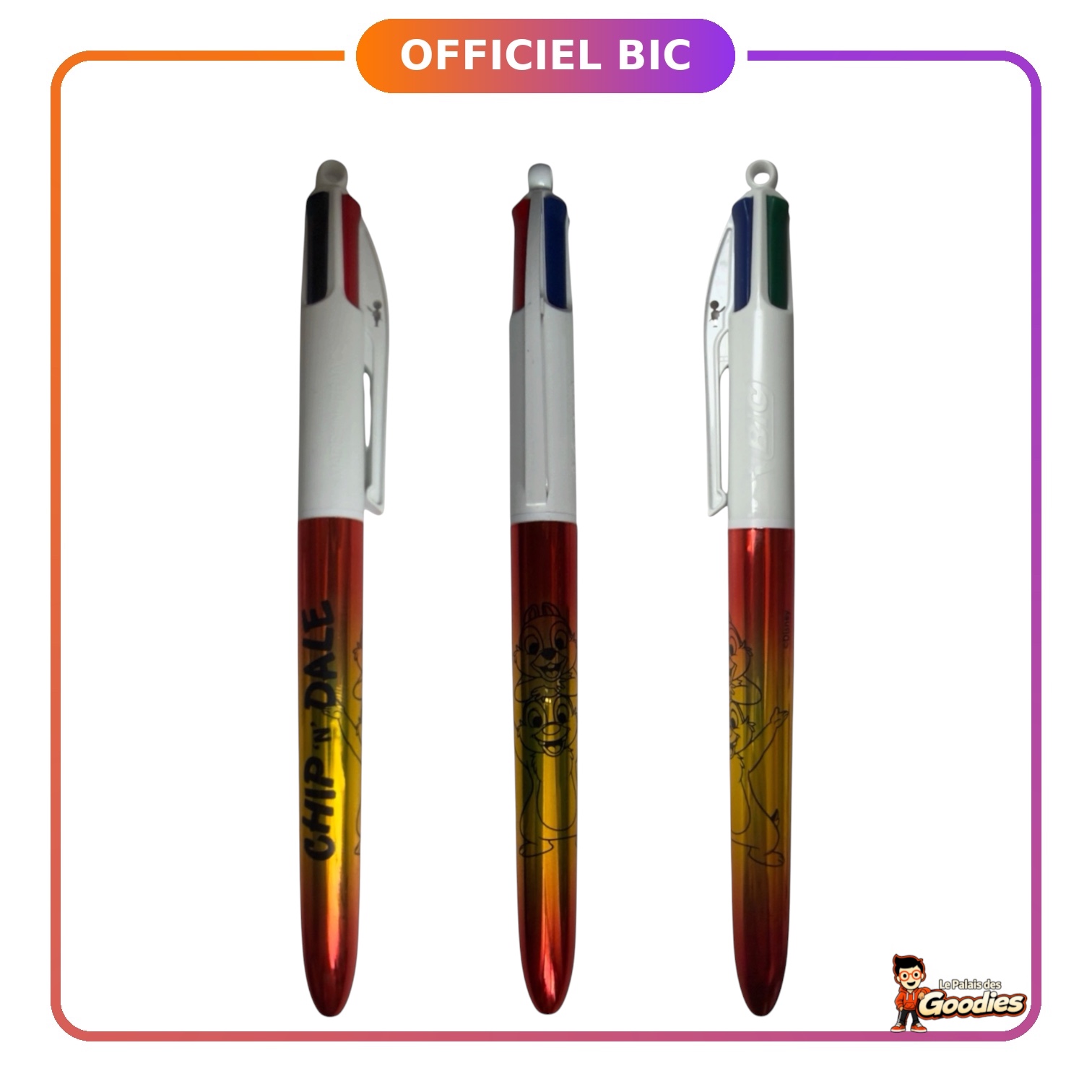 Disney - Tic et Tac : Stylo BIC 4 couleurs métallisé