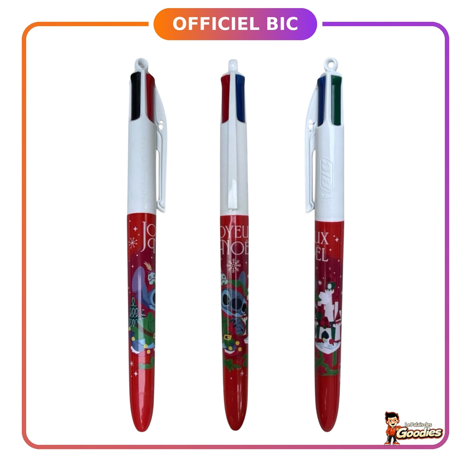 Disney - Lilo et Stitch : Bic 4 couleurs "Joyeux Noël"