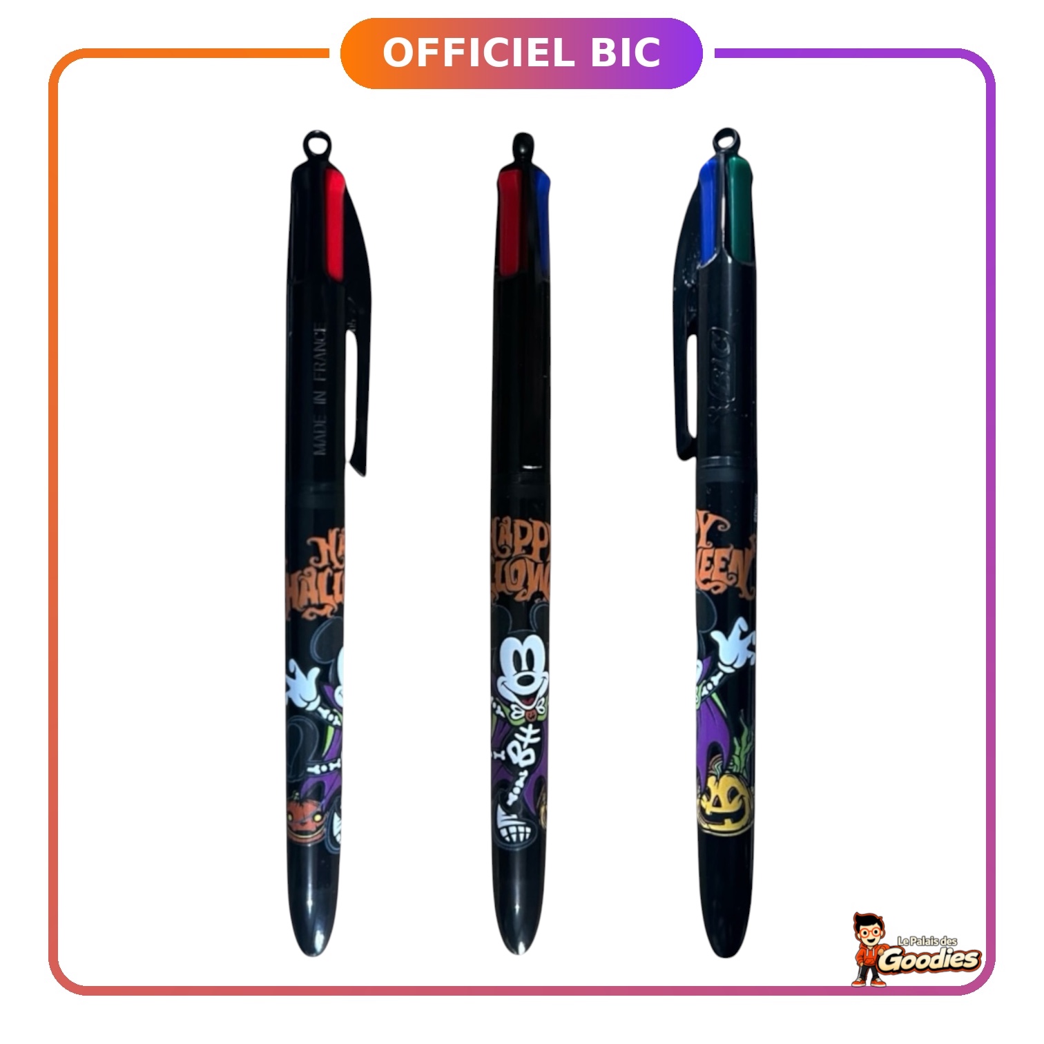 Disney - Mickey Mouse : Stylo BIC 4 couleurs "Halloween"
