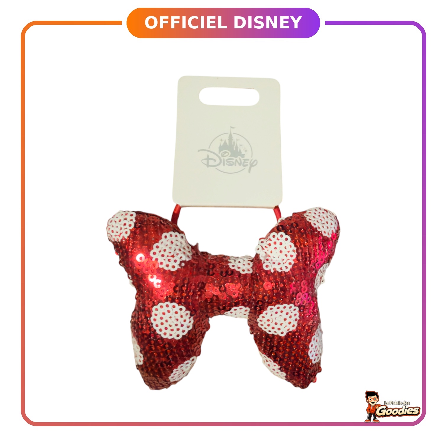 Disney - Minnie Mouse : Élastique cheveux avec nœud XL à sequins rouges