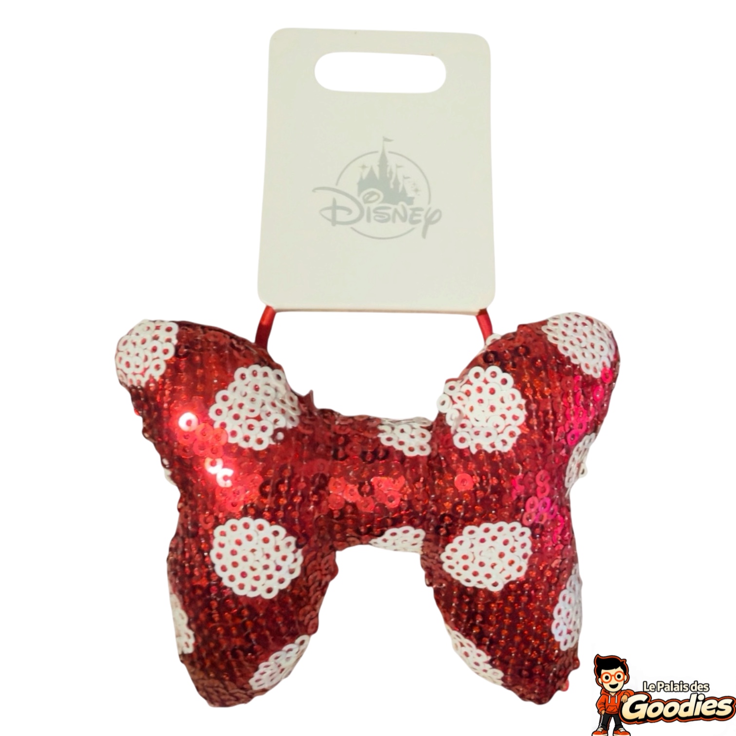 Disney - Minnie Mouse : Élastique cheveux avec nœud XL à sequins rouges