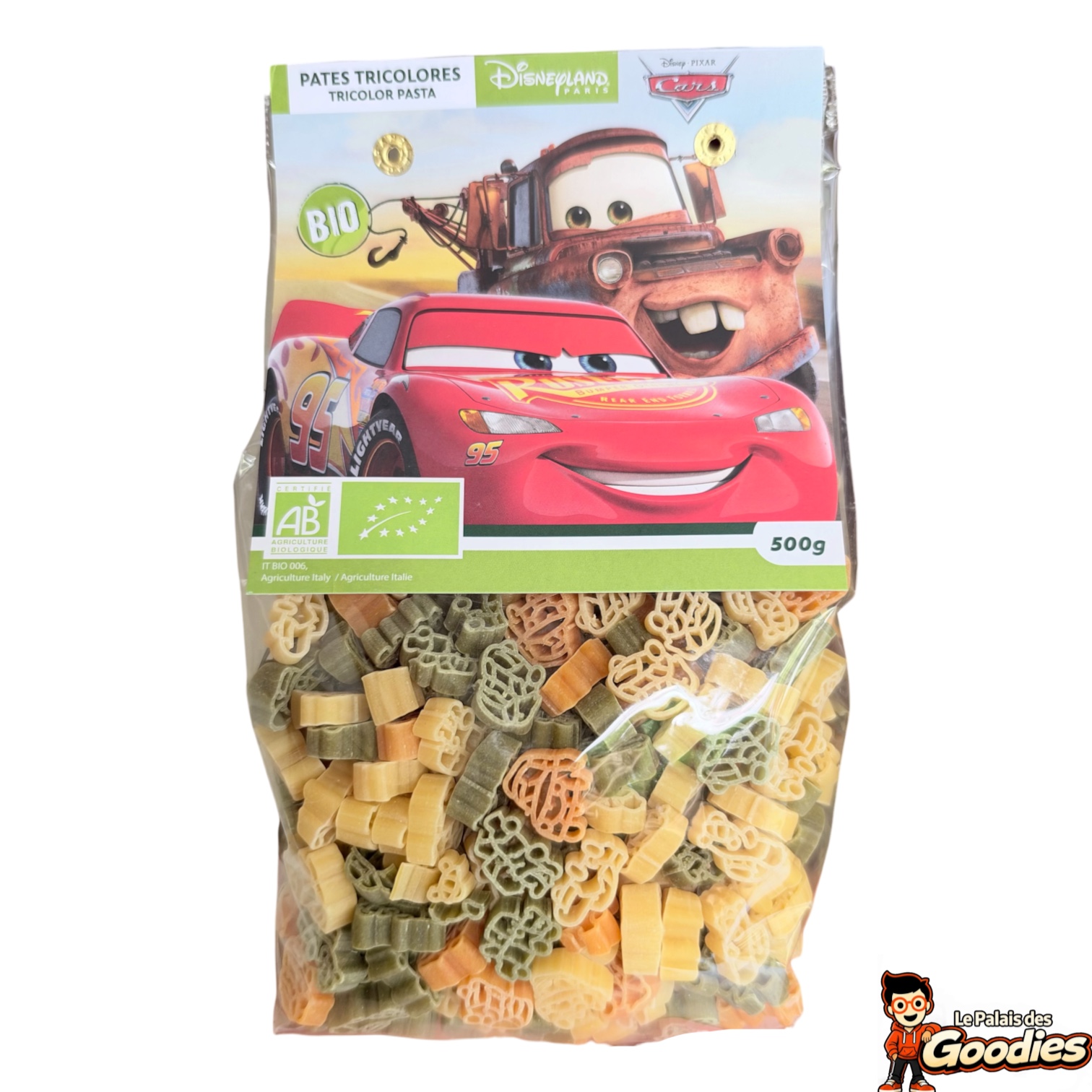 Disney/Pixar - Cars : Pâtes tricolores bio en forme de voitures