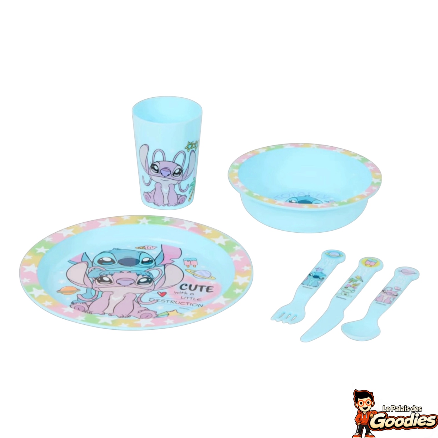 Disney - Lilo et Stitch : Set repas enfant 6 pièces Stitch et Angel