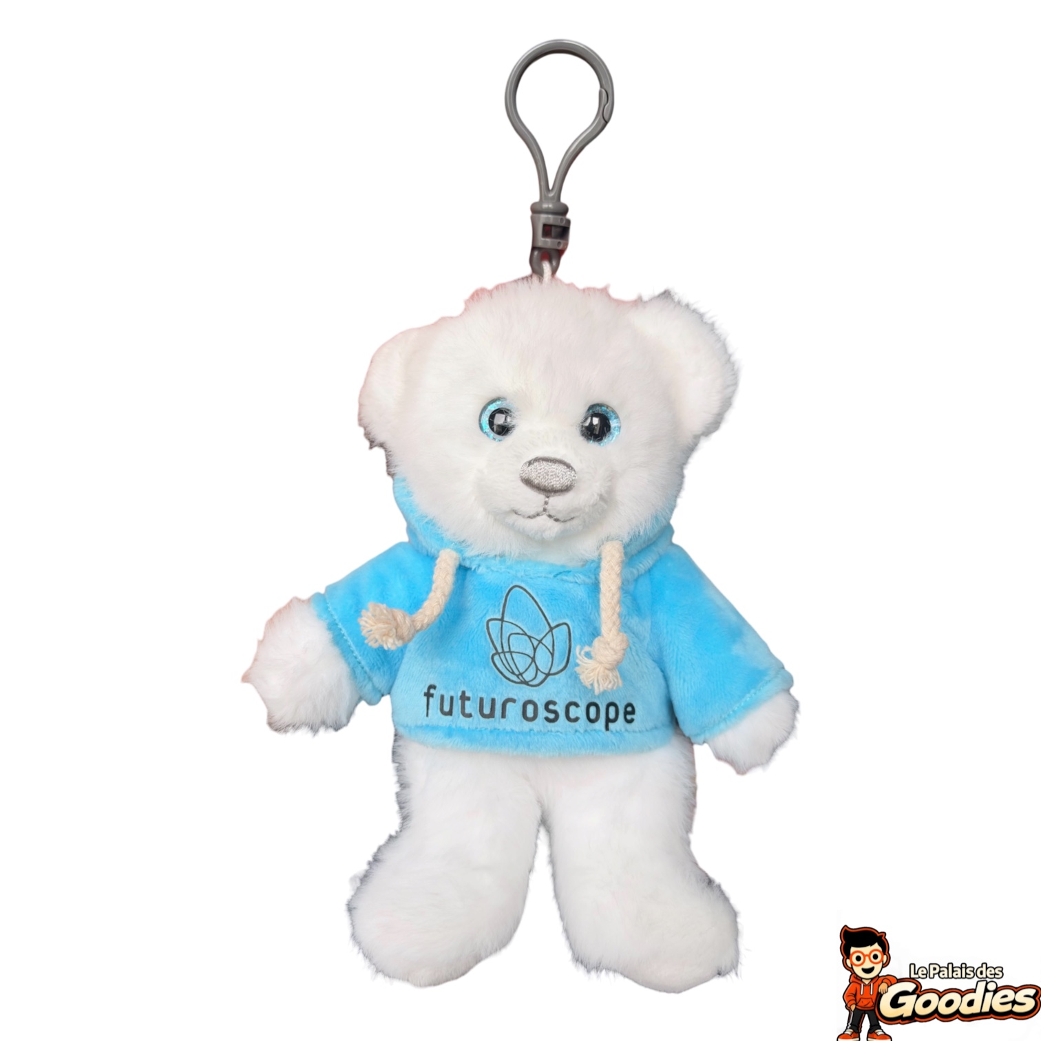 Futuroscope : Porte-clés peluche ours sweat bleu