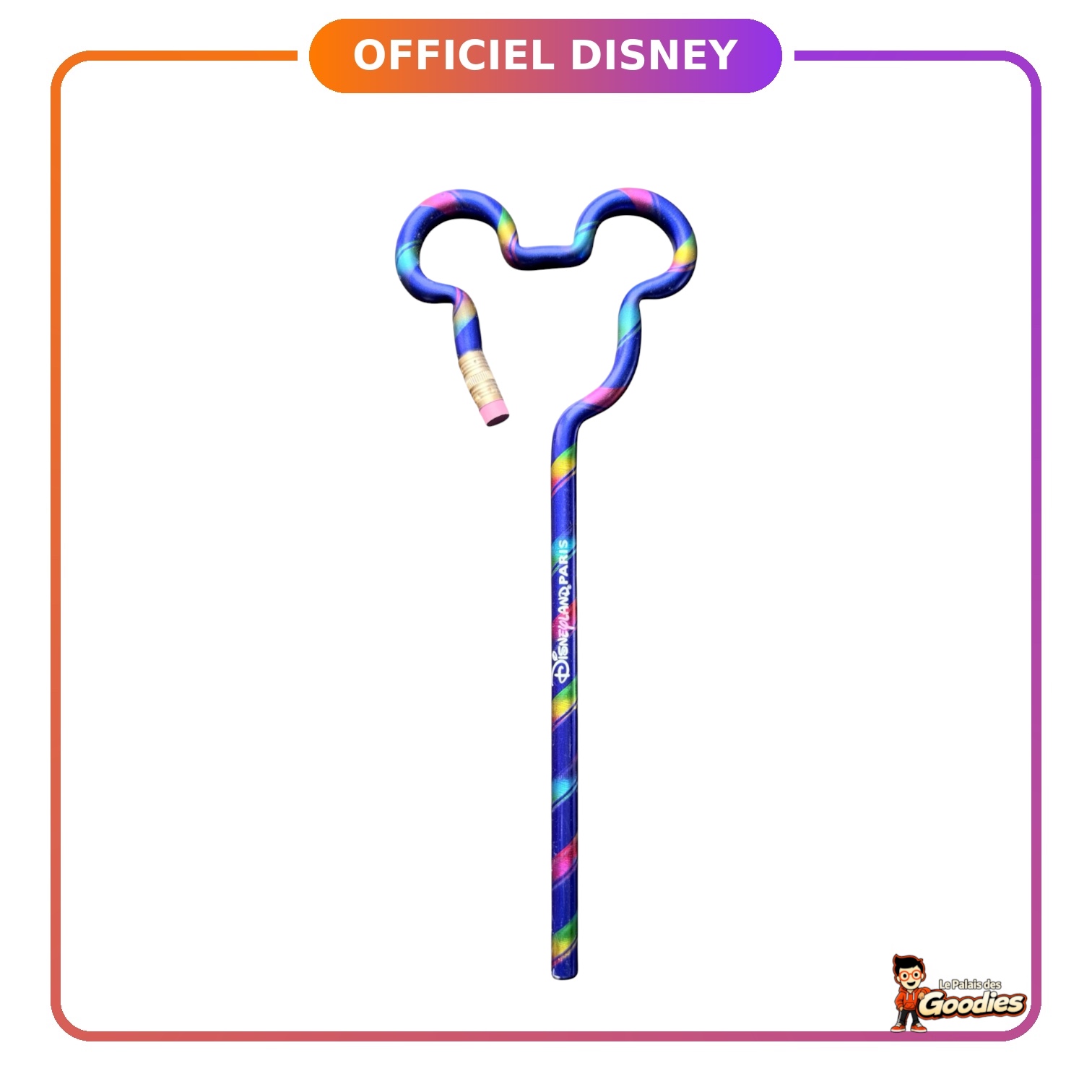 Disney - Mickey Mouse : Crayon de papier arc-en-ciel en forme de tête