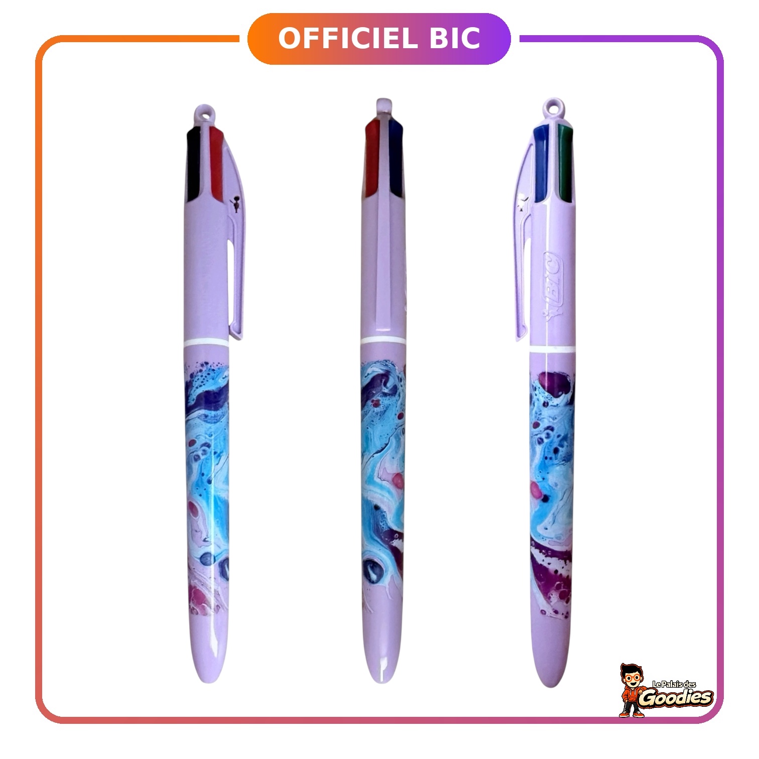 BIC - Marbré : Stylo 4 couleurs lilas
