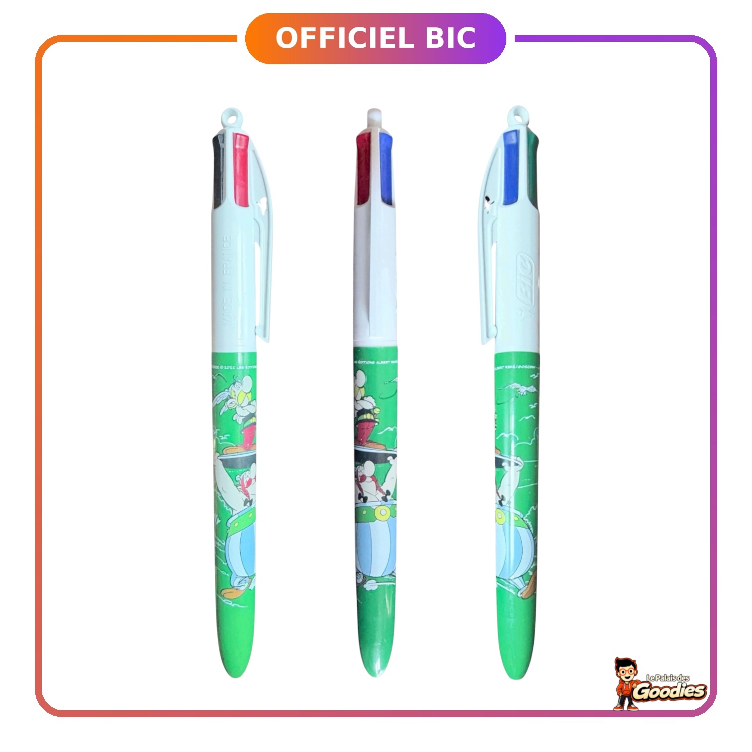 Astérix : Stylo BIC 4 couleurs Astérix et Obélix corps vert