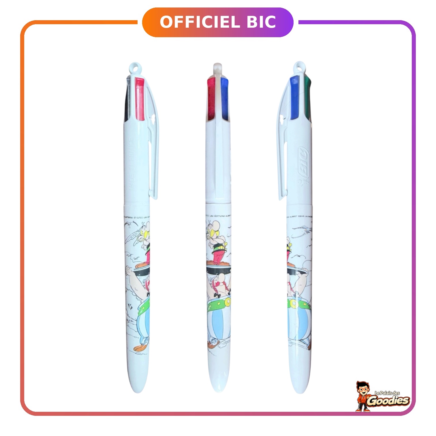 Astérix : Stylo BIC 4 couleurs Astérix et Obélix corps blanc