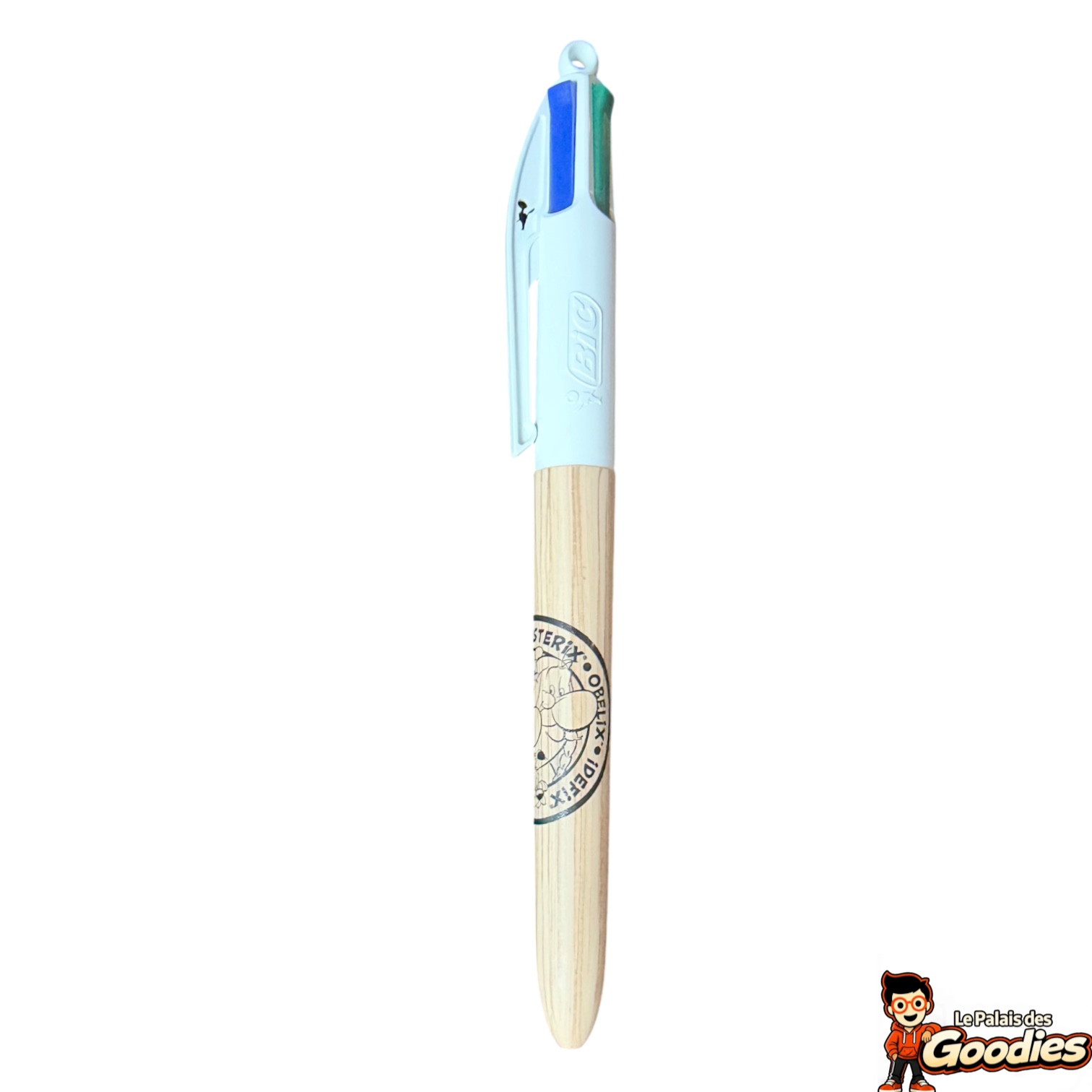 Astérix : Stylo BIC 4 couleurs Parc Astérix bois naturel