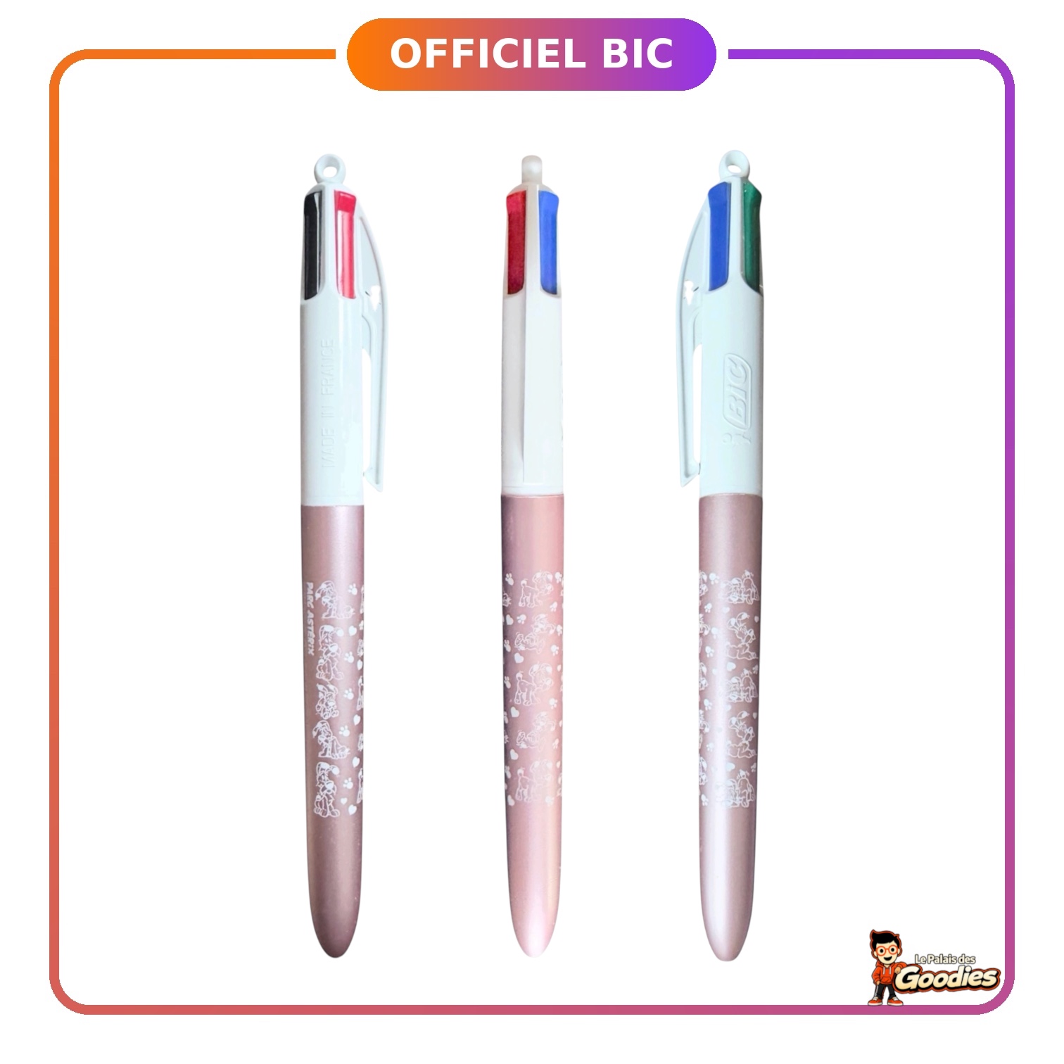 Arc de Triomphe : Stylo BIC 4 couleurs rose métallisé