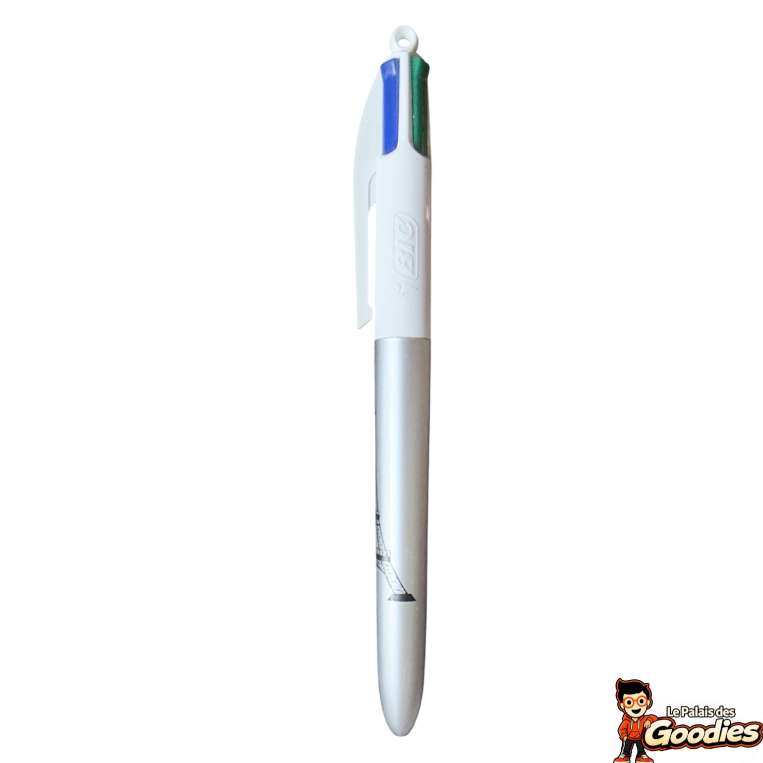 Paris : Stylo BIC 4 couleurs Tour Eiffel argent métallisé