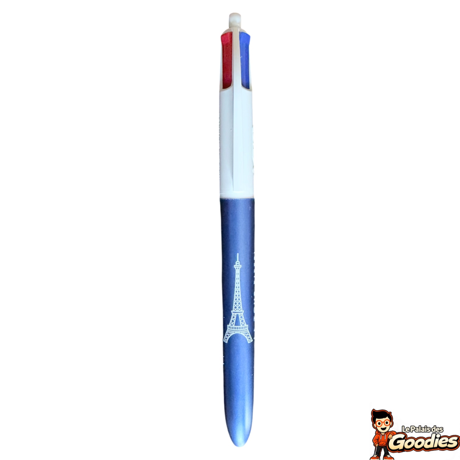 Paris : Stylo BIC 4 couleurs Tour Eiffel bleu métallisé