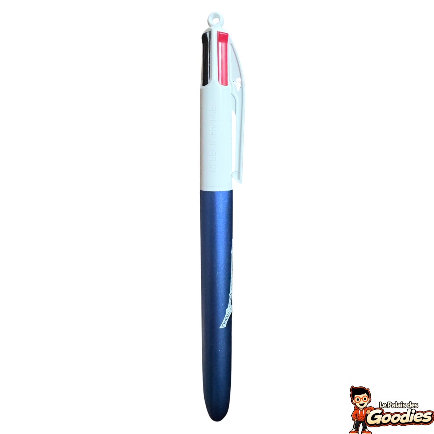 Paris : Stylo BIC 4 couleurs Tour Eiffel bleu métallisé