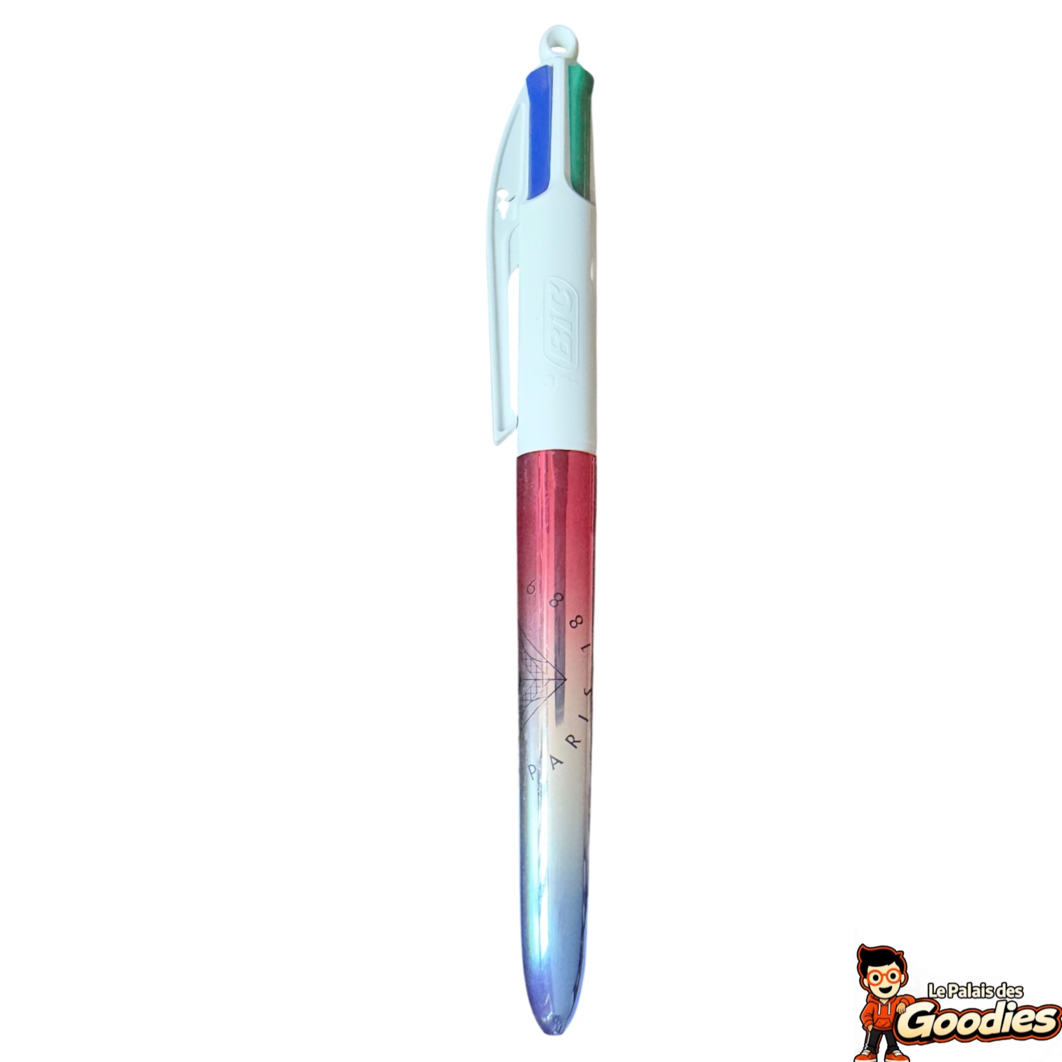 Paris : Stylo BIC 4 couleurs Tour Eiffel chromé tricolore