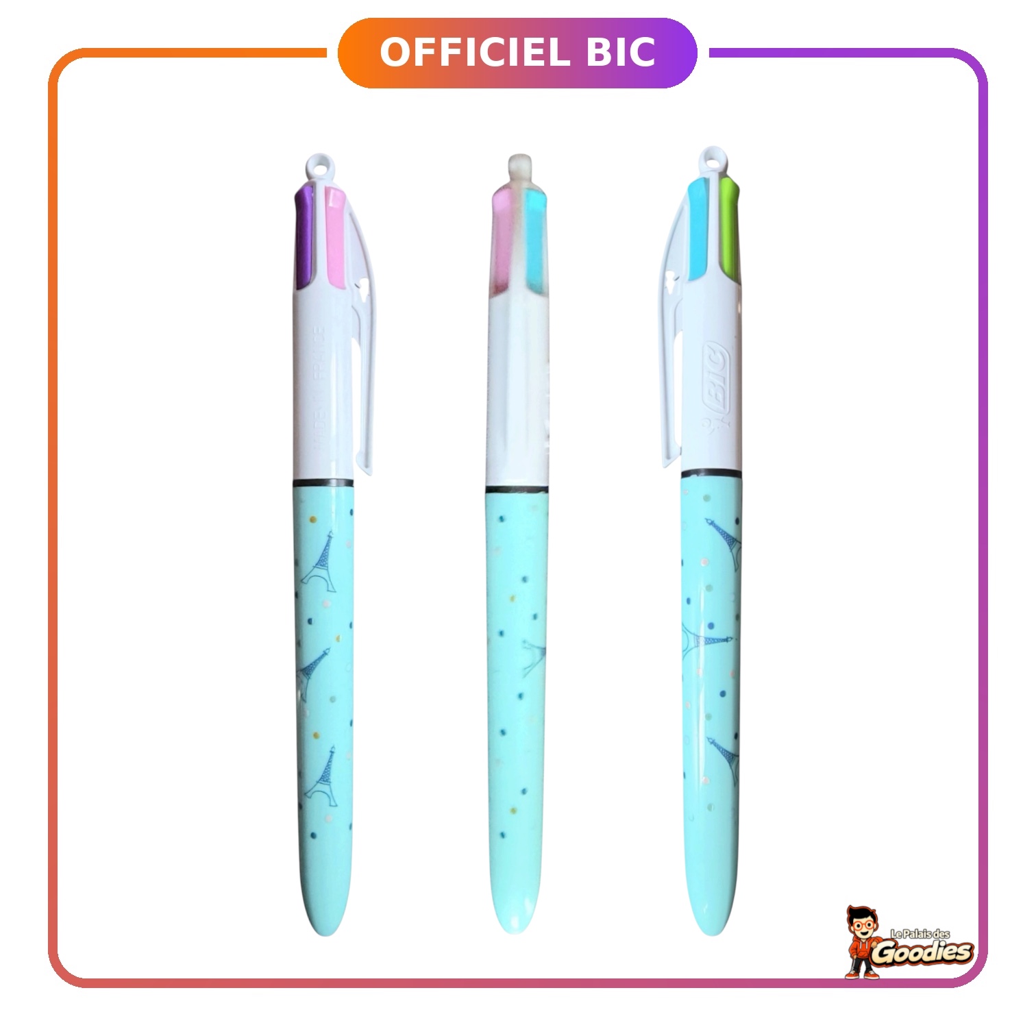 Paris : Stylo BIC 4 couleurs Tour Eiffel pastel