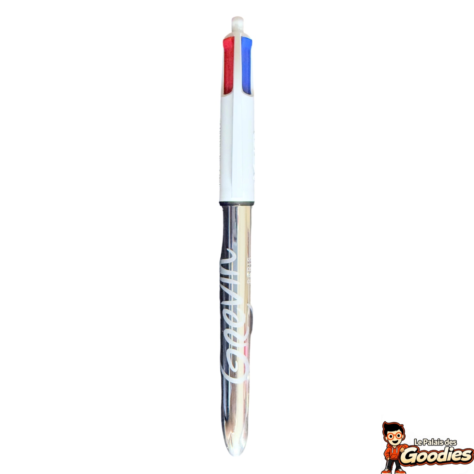 Musée Grévin : Stylo BIC 4 couleurs argent chromé
