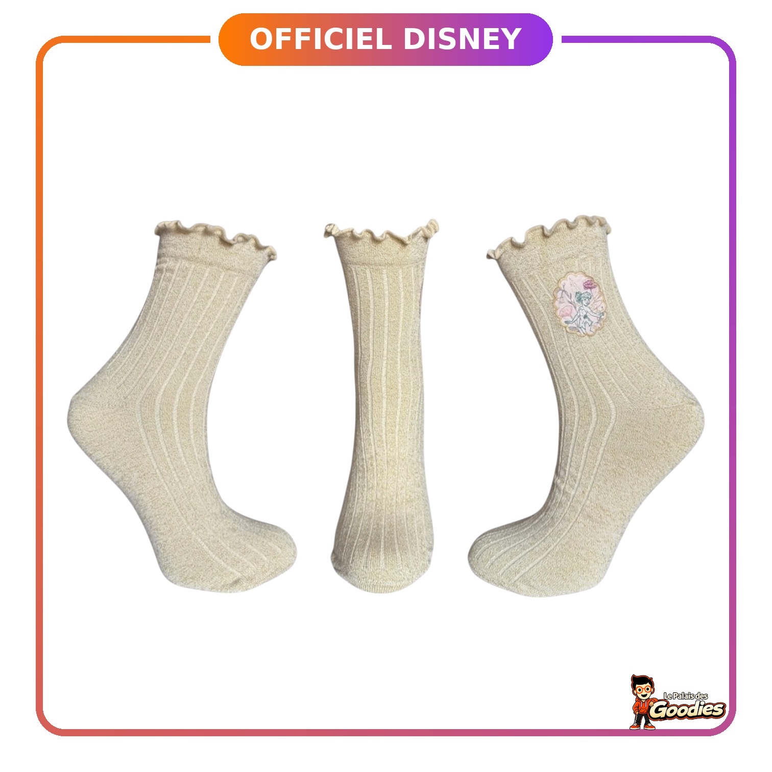 Disney - Clochette : Chaussettes Fée Clochette médaillon fleuri