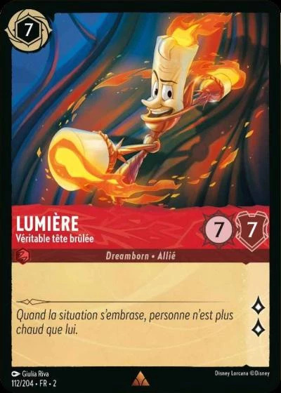 Lumière - Véritable tête brûlée - Disney Lorcana Lascension des Floodborn 112/216