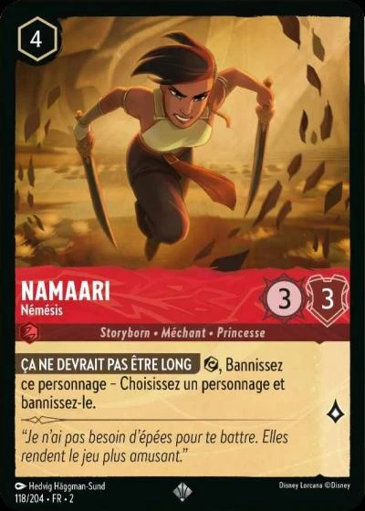 Namaari - Némésis - Disney Lorcana Lascension des Floodborn 118/216